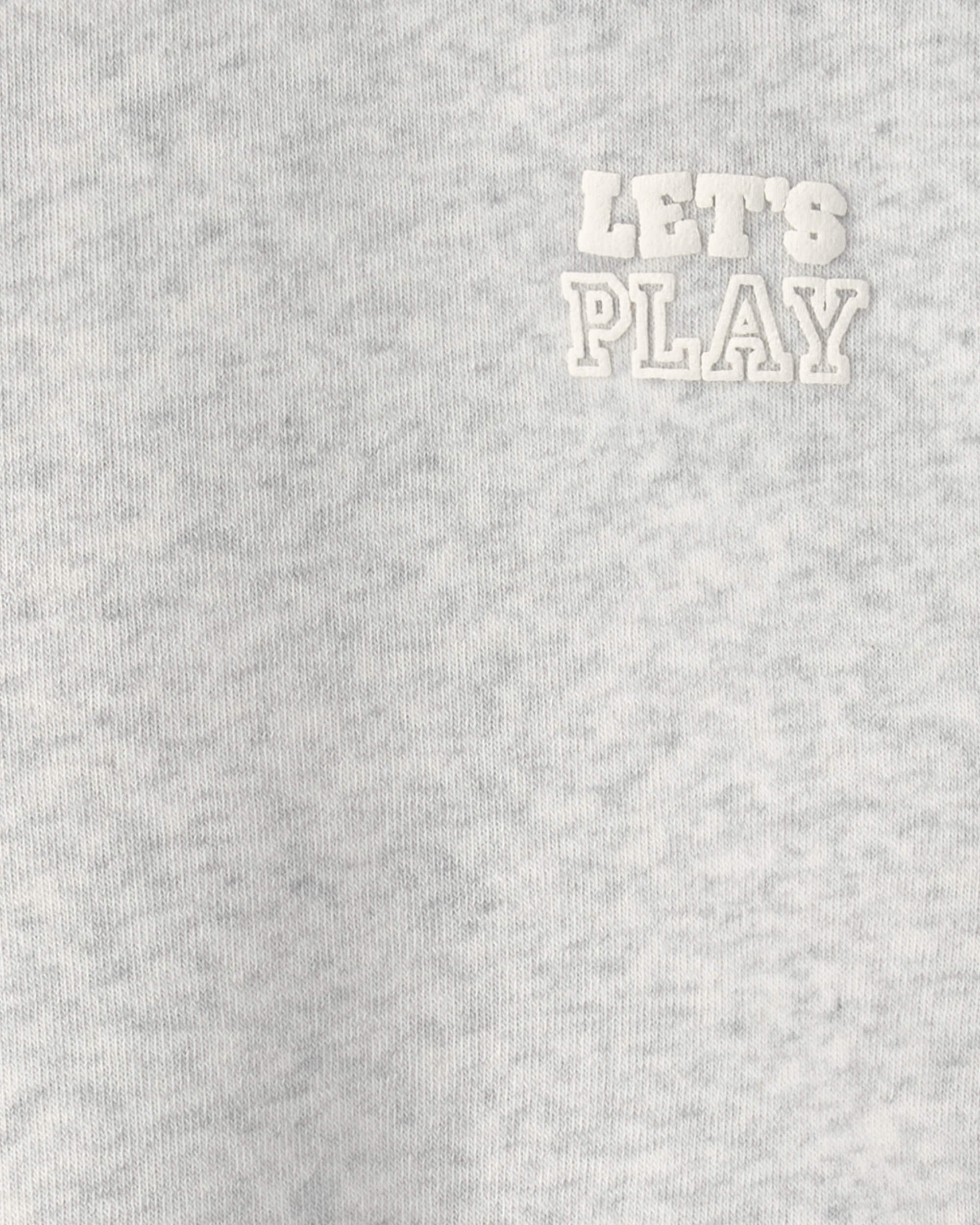 Toddler Girl 'Let's Play' Fleece Pullover Sweatshirt - Grey
