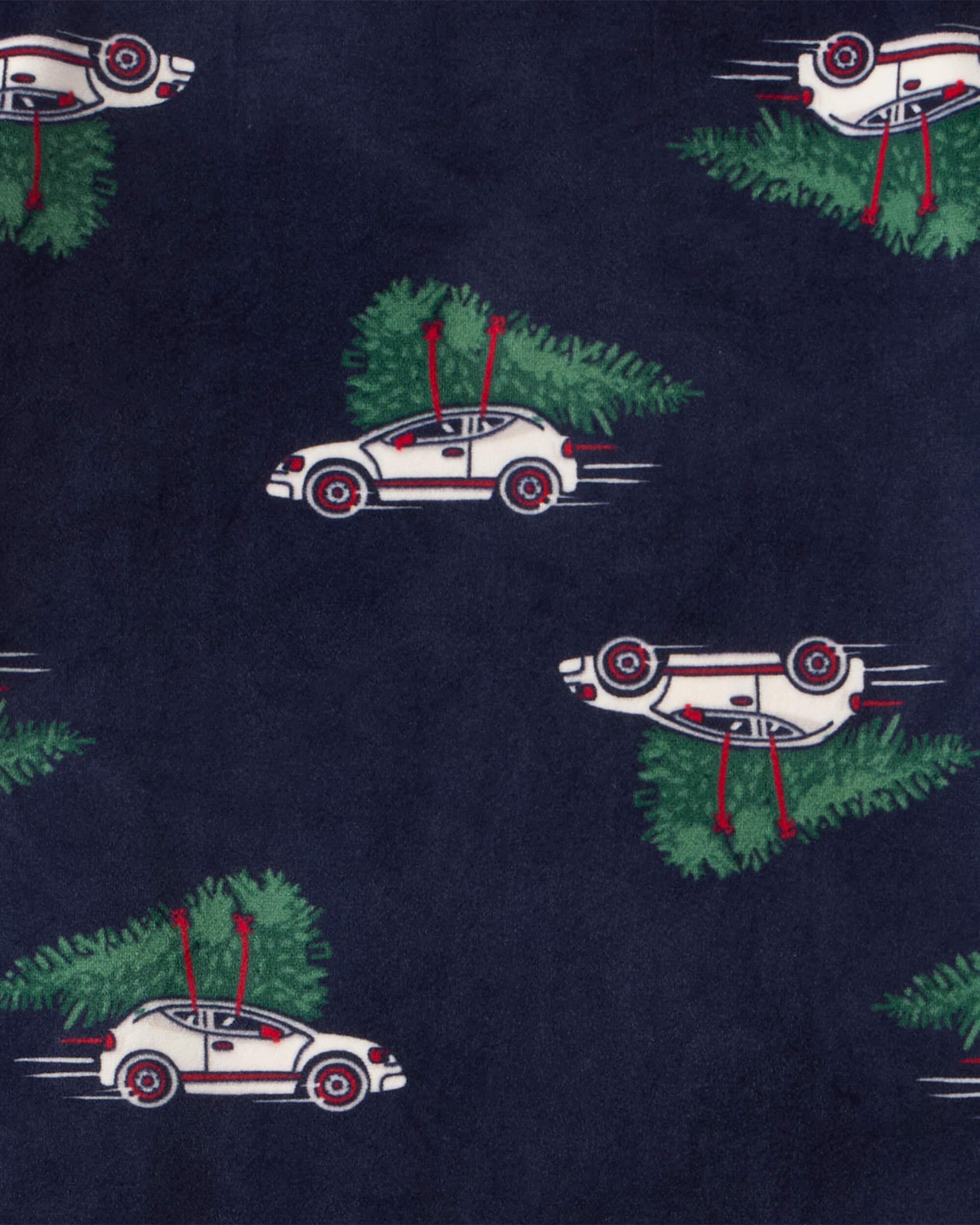 Boys Christmas Cars DreamPlush Long-Sleeve Snug Fit 2-Piece Pajamas - Navy