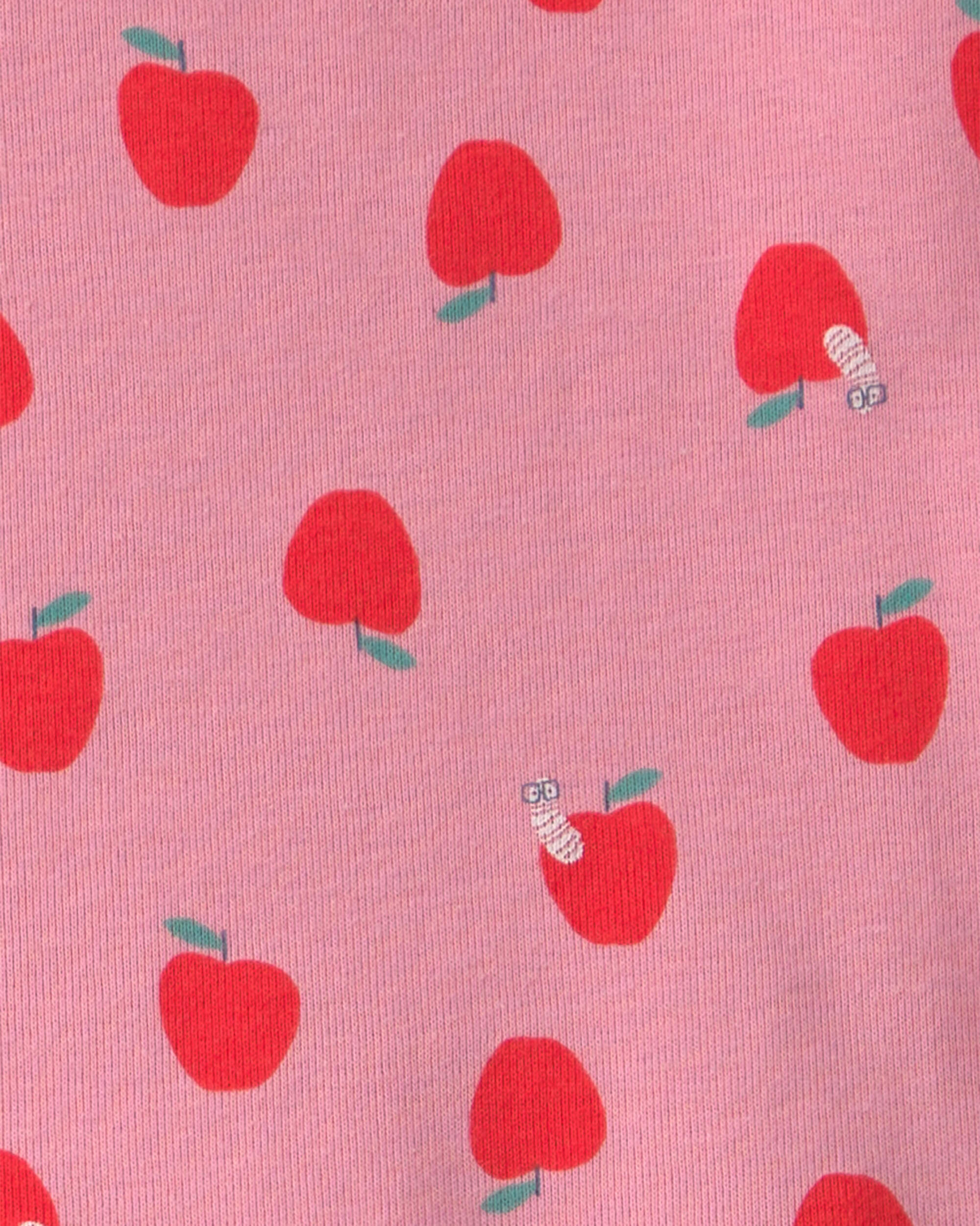 Toddler Girl Apple 100% Cotton 2-Piece Pyjama Set - Pink