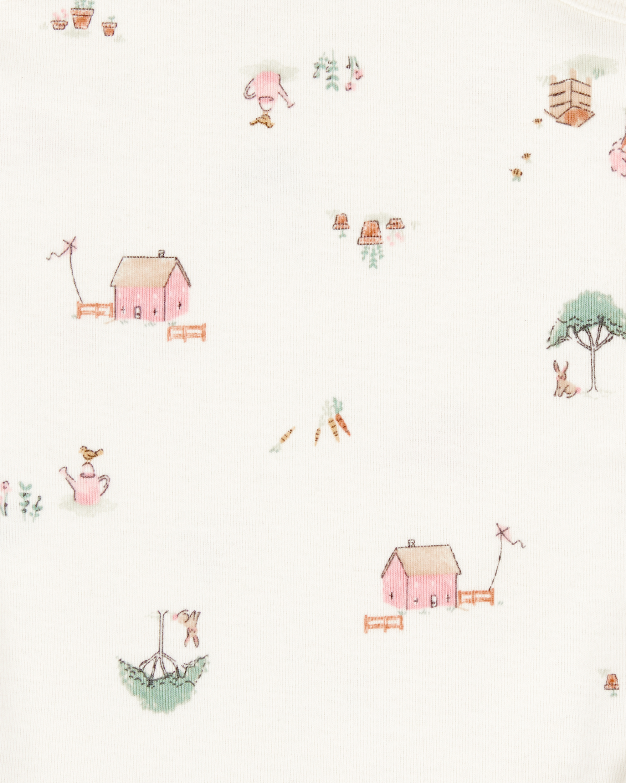 Baby Girl 5-Pack Floral Bunny Short-Sleeve Cotton Bodysuits