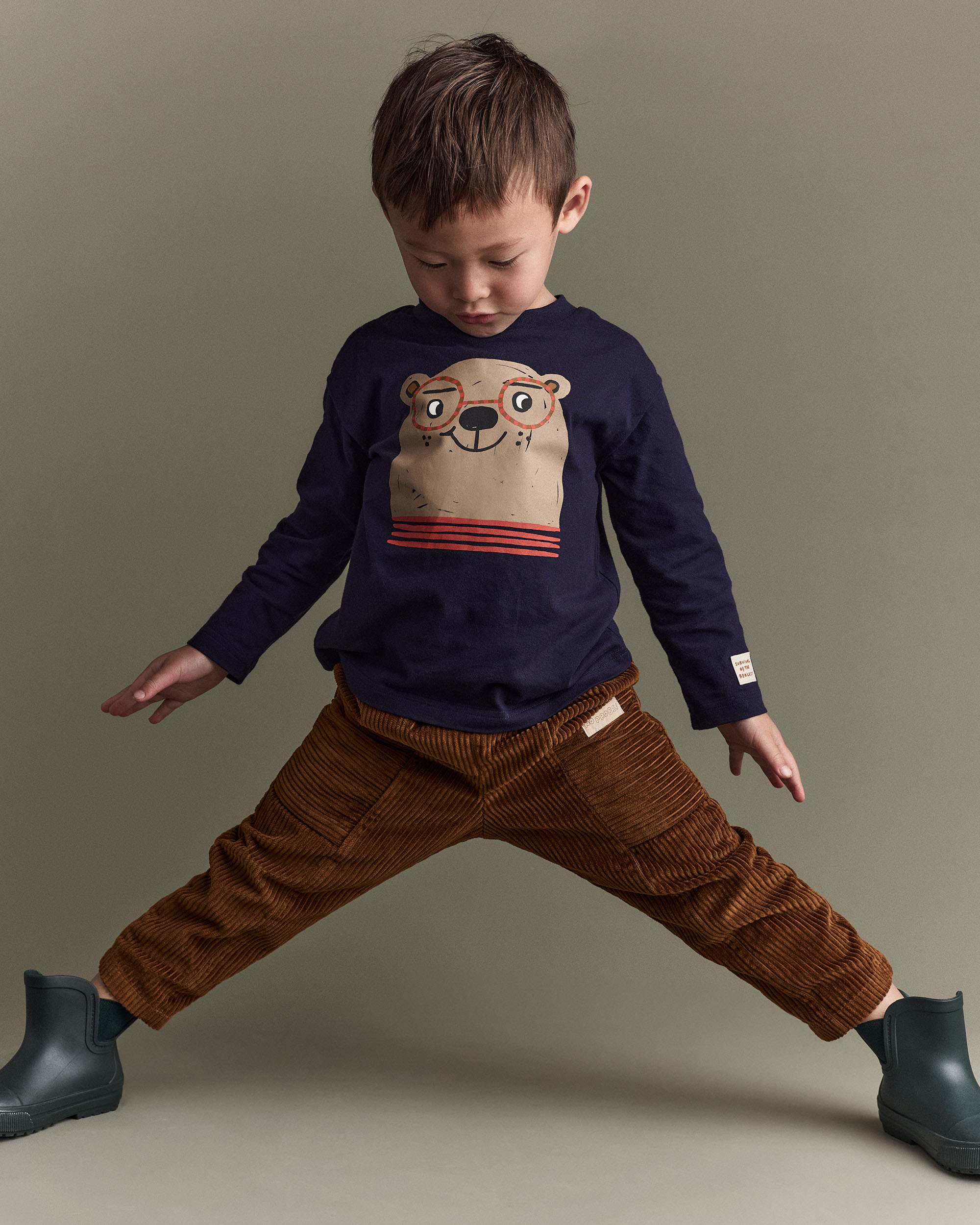 Toddler Boy Otter Long-Sleeve Relaxed Graphic Tee - Navy