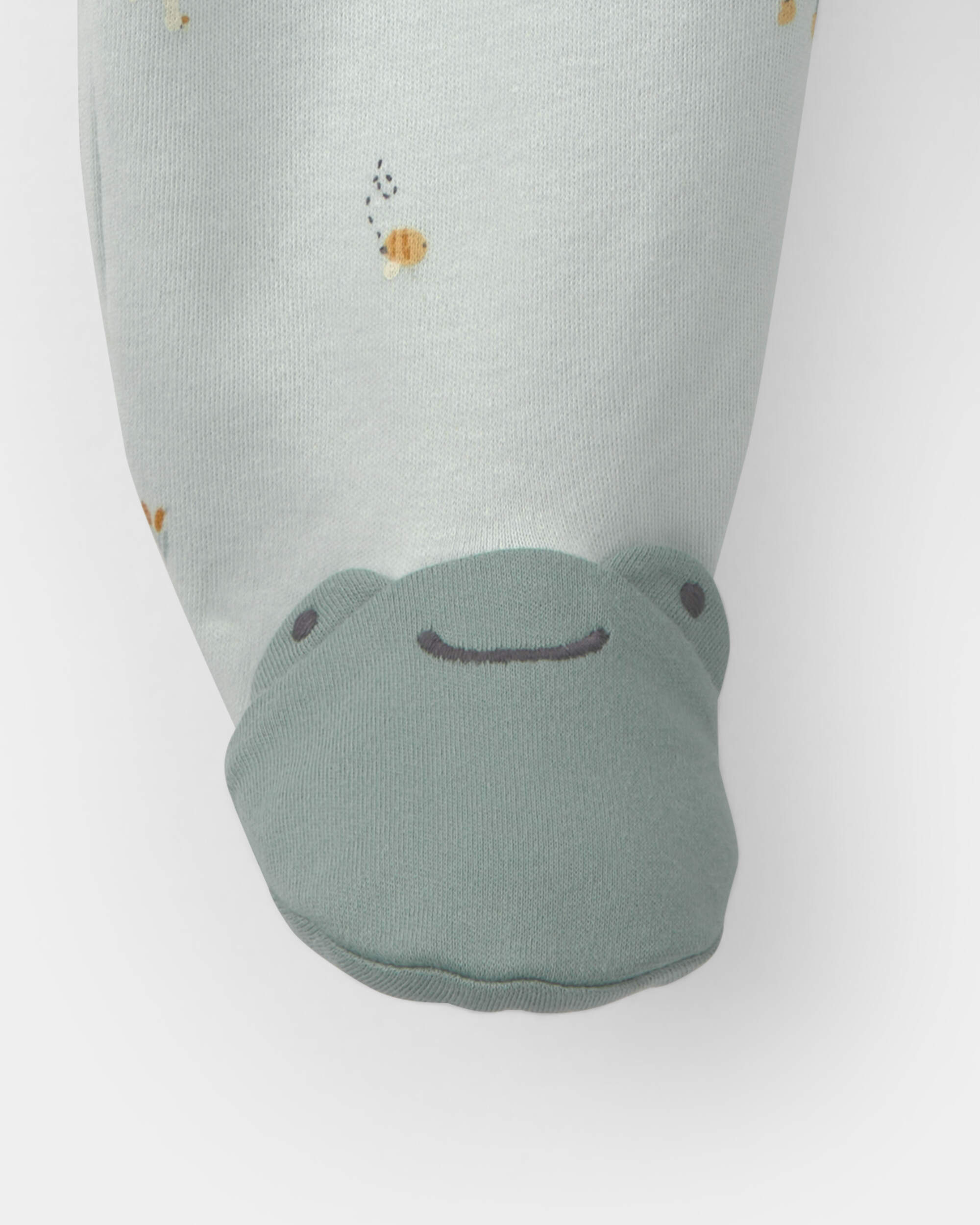 Baby 2-Way Zip Frog & Duck Cotton Sleepers - Green