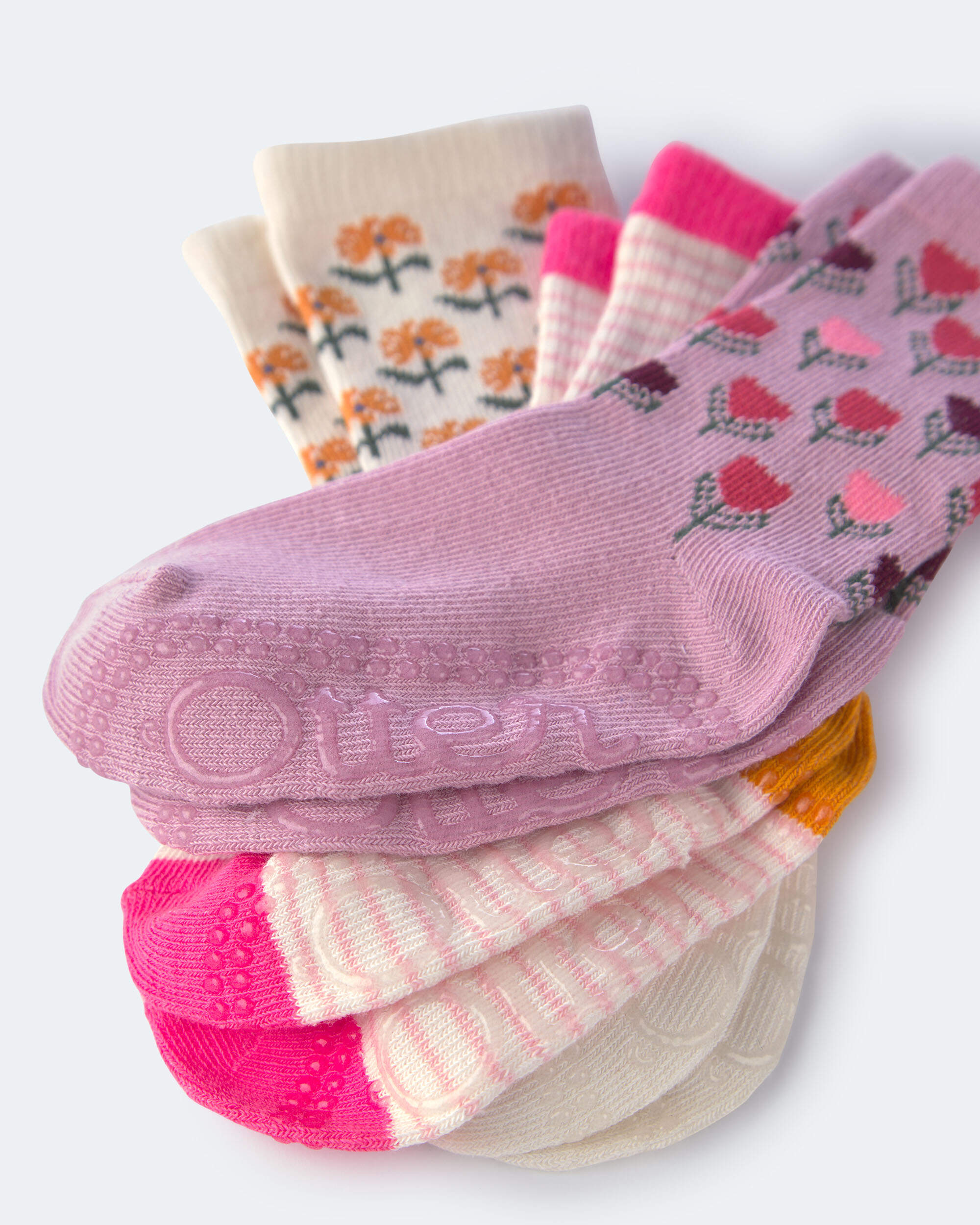 Toddler Girl 3-Pack Floral Crew Socks