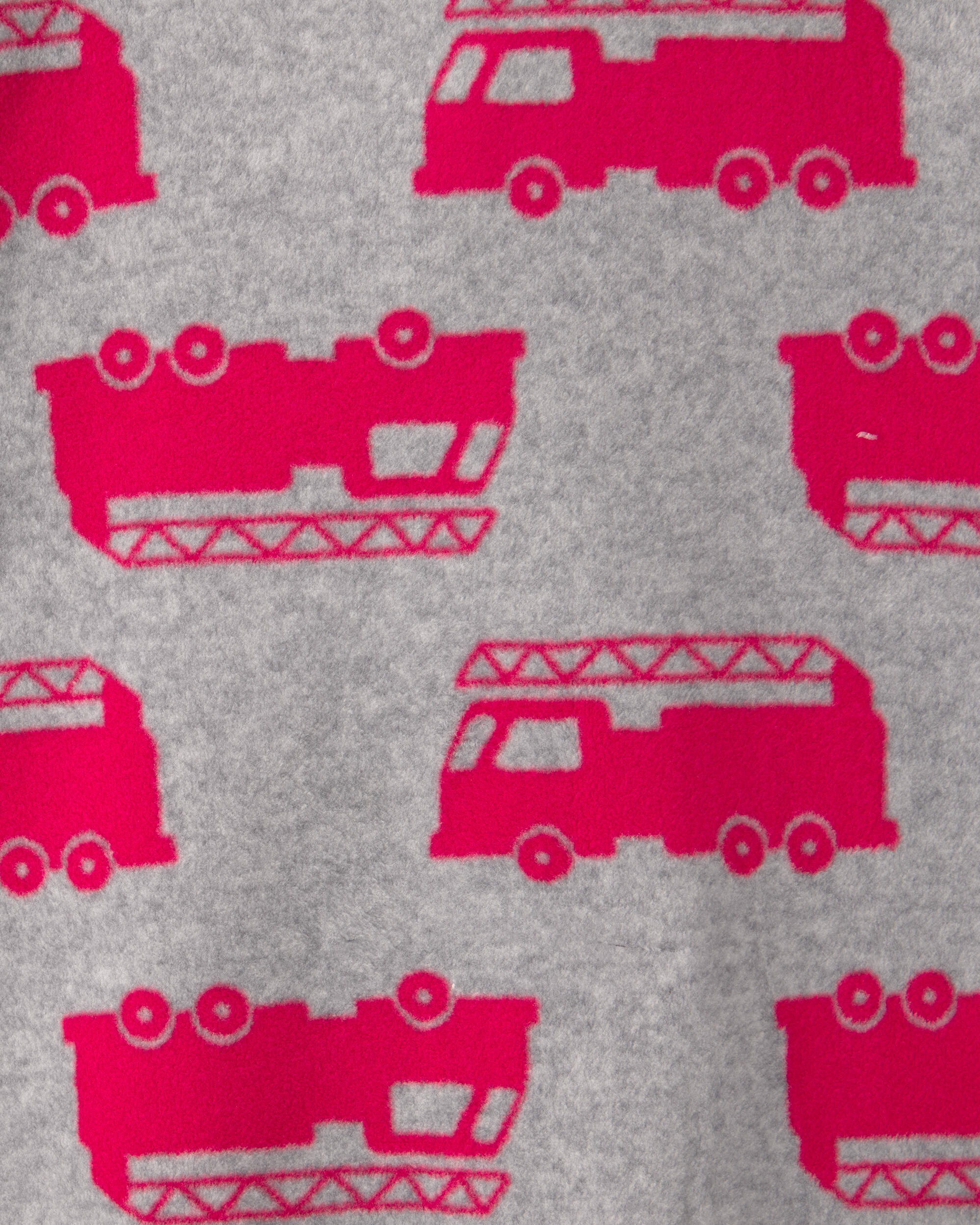 Baby Boy 2-Pack Firetruck Striped Fleece 2-Way Zip Sleepers - Blue/Red/Grey