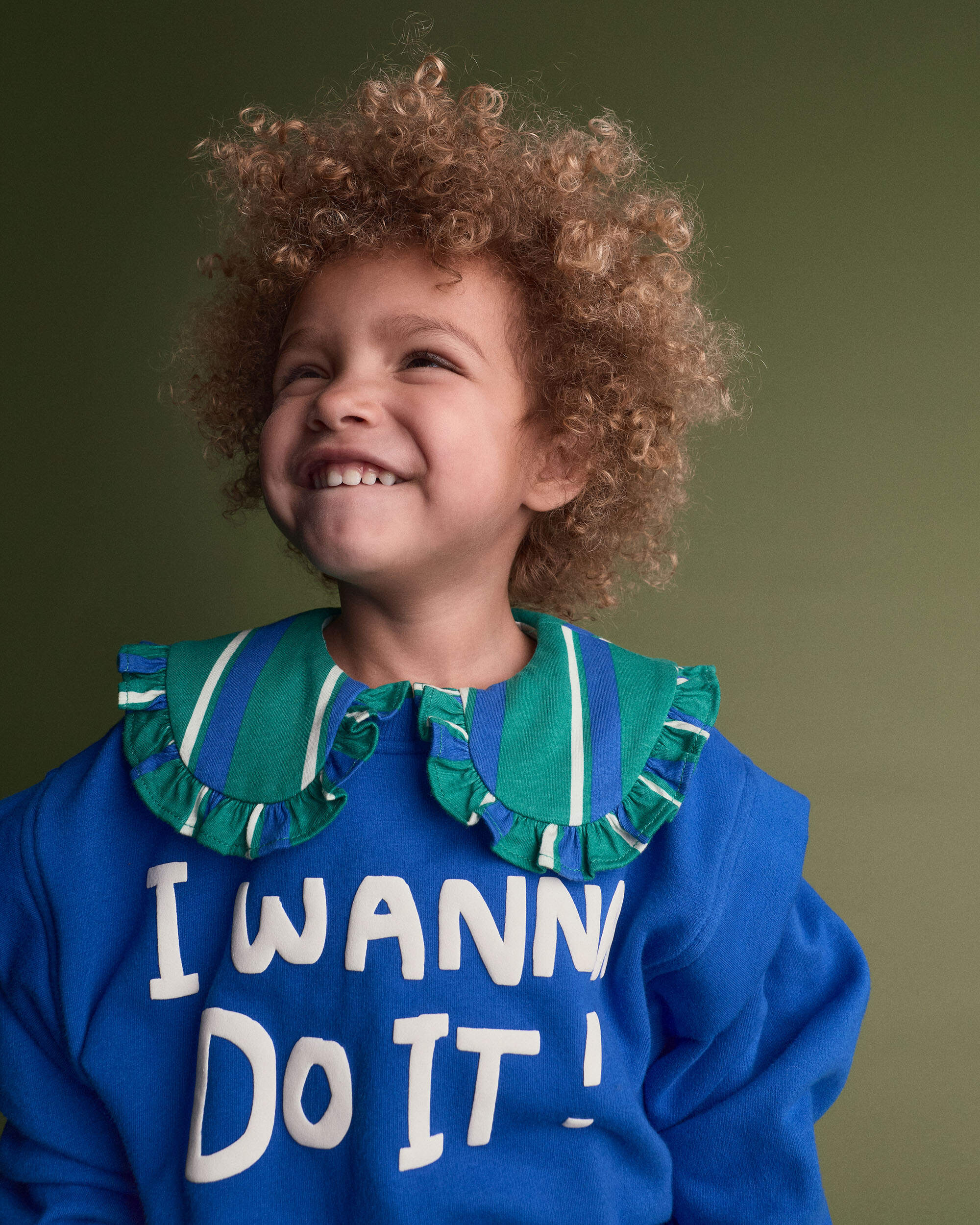 Toddler 'I Wanna Do It!' Layered Pullover Sweatshirt - Royal Blue
