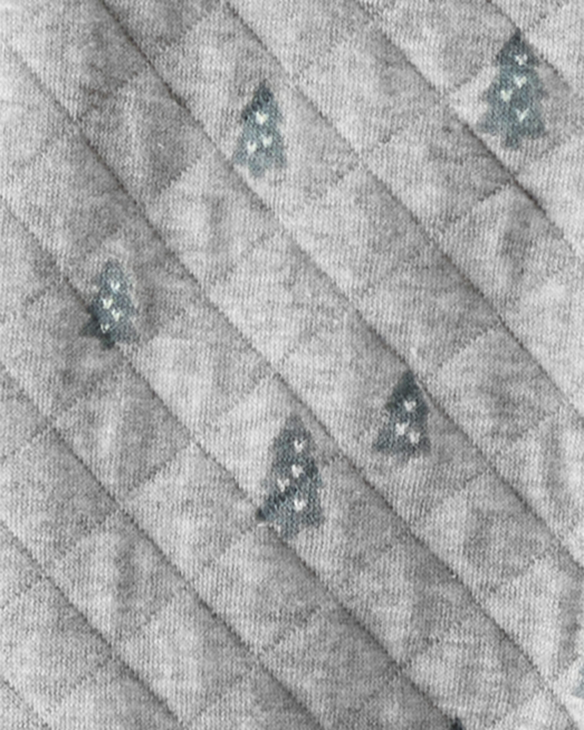 Baby Organic Cotton Quilted Holiday Tree Print Sleep & Play Pyjamas