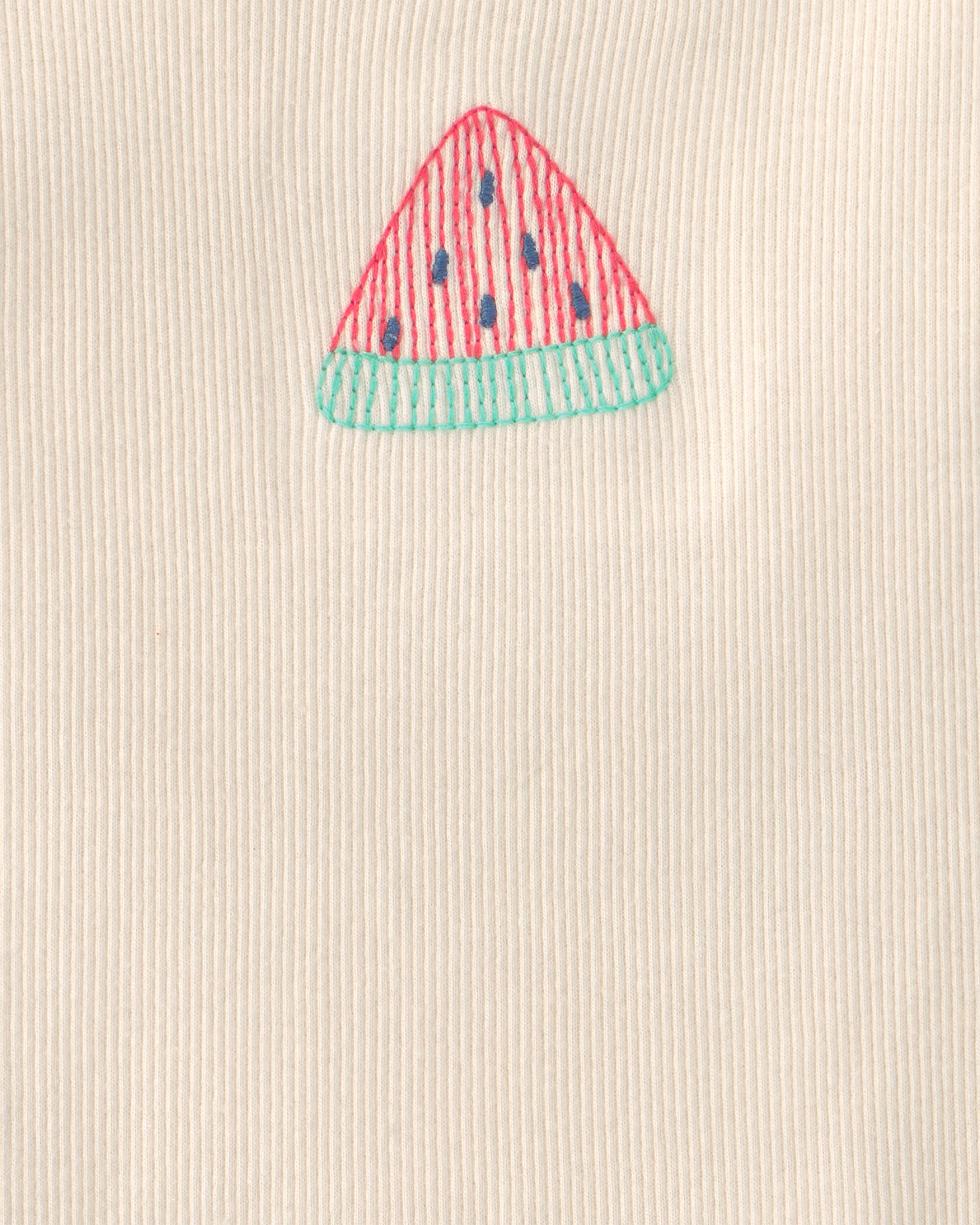 Toddler Girl Watermelon Ribbed Tank Top - Cream