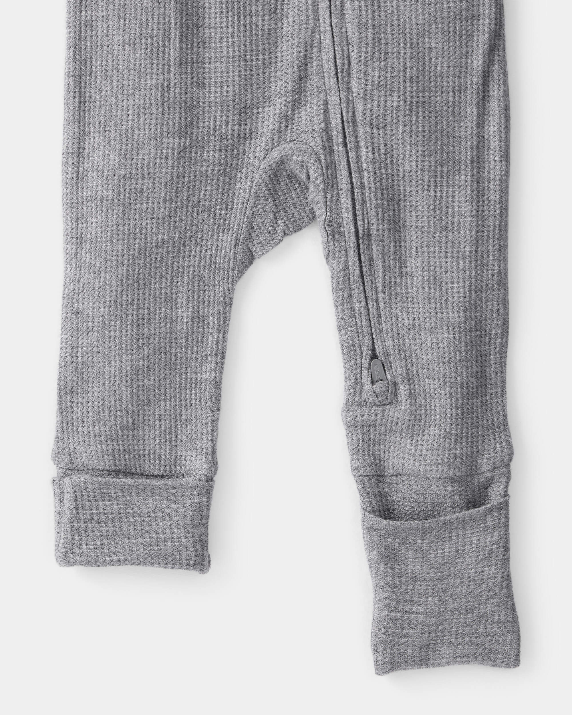 Baby Boy Solid PurelySoft Long-Sleeve 2-Way Zip Sleeper - Grey