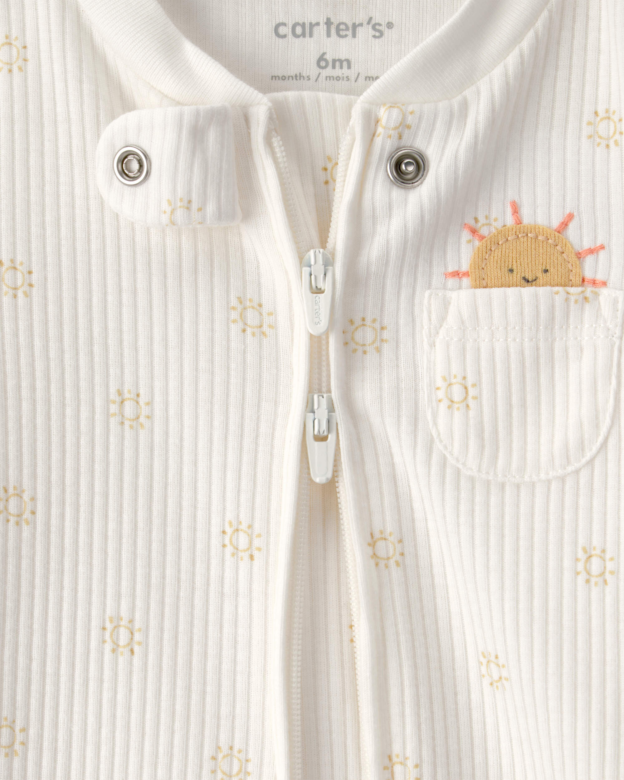 Baby Sunshine 2-Way Zip Sleeper - White | Carter's Oshkosh Canada