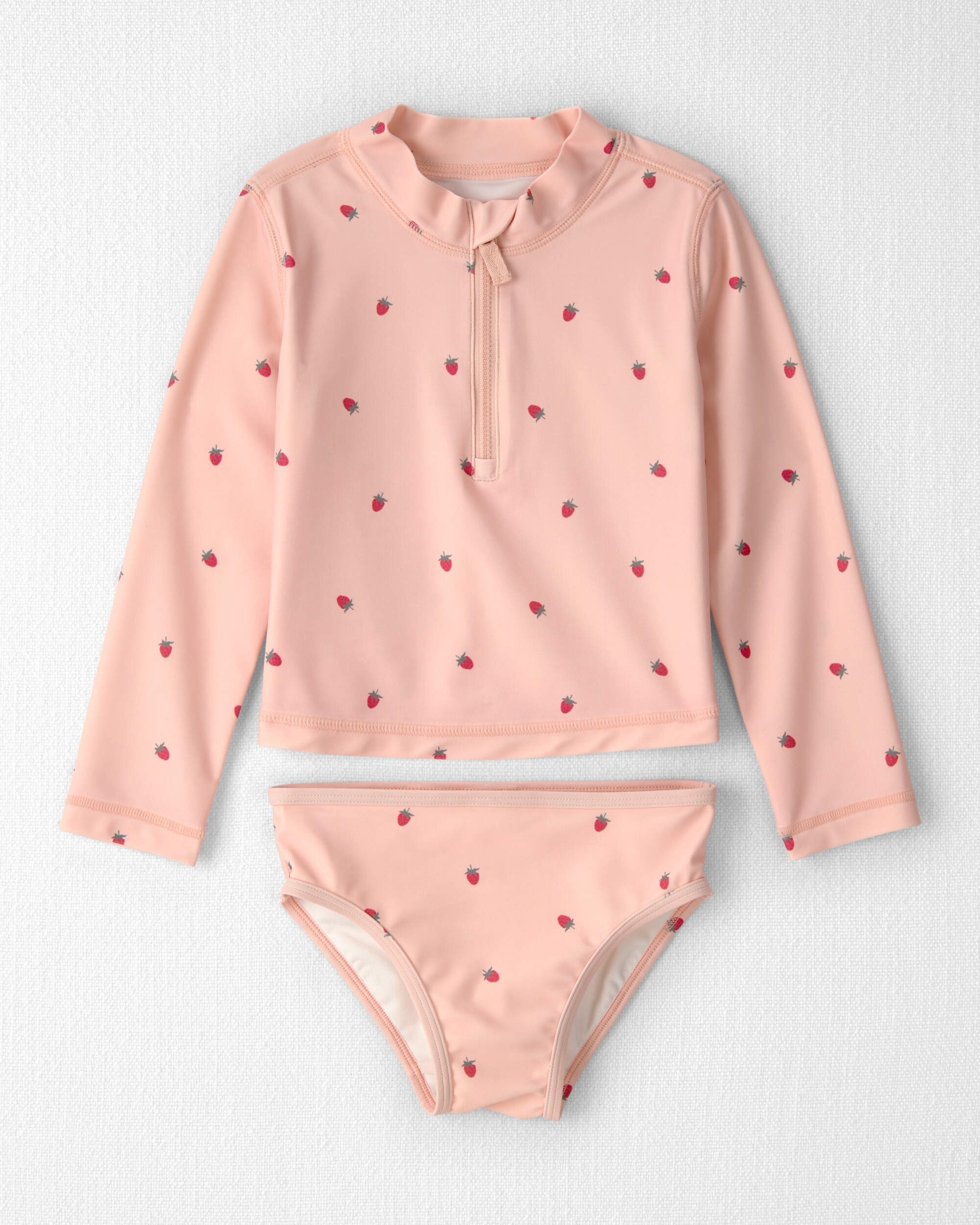 Toddler Girl 2-Piece Recycled Rashguard Swimsuit Set Blissful Petals Print