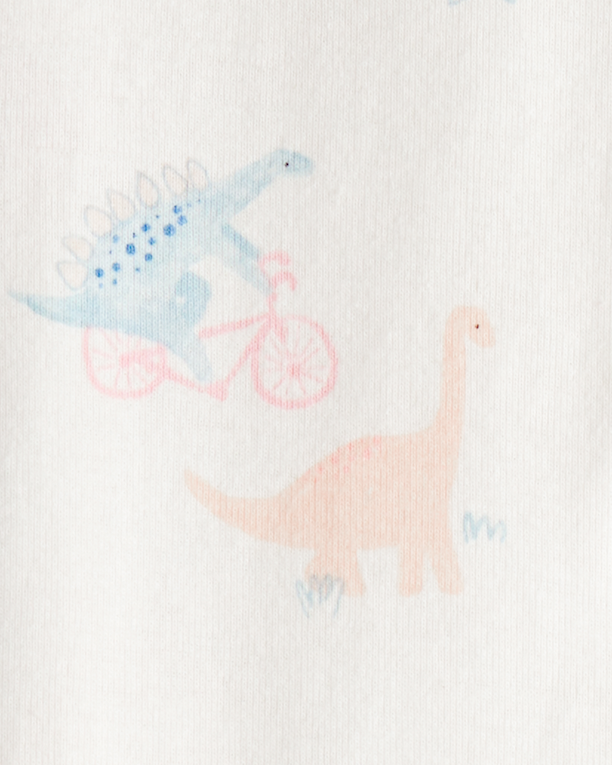 Baby Girl Dinosaur Print 100% Cotton Long-Sleeve 2-Way Zip 1-Piece Pyjamas - White