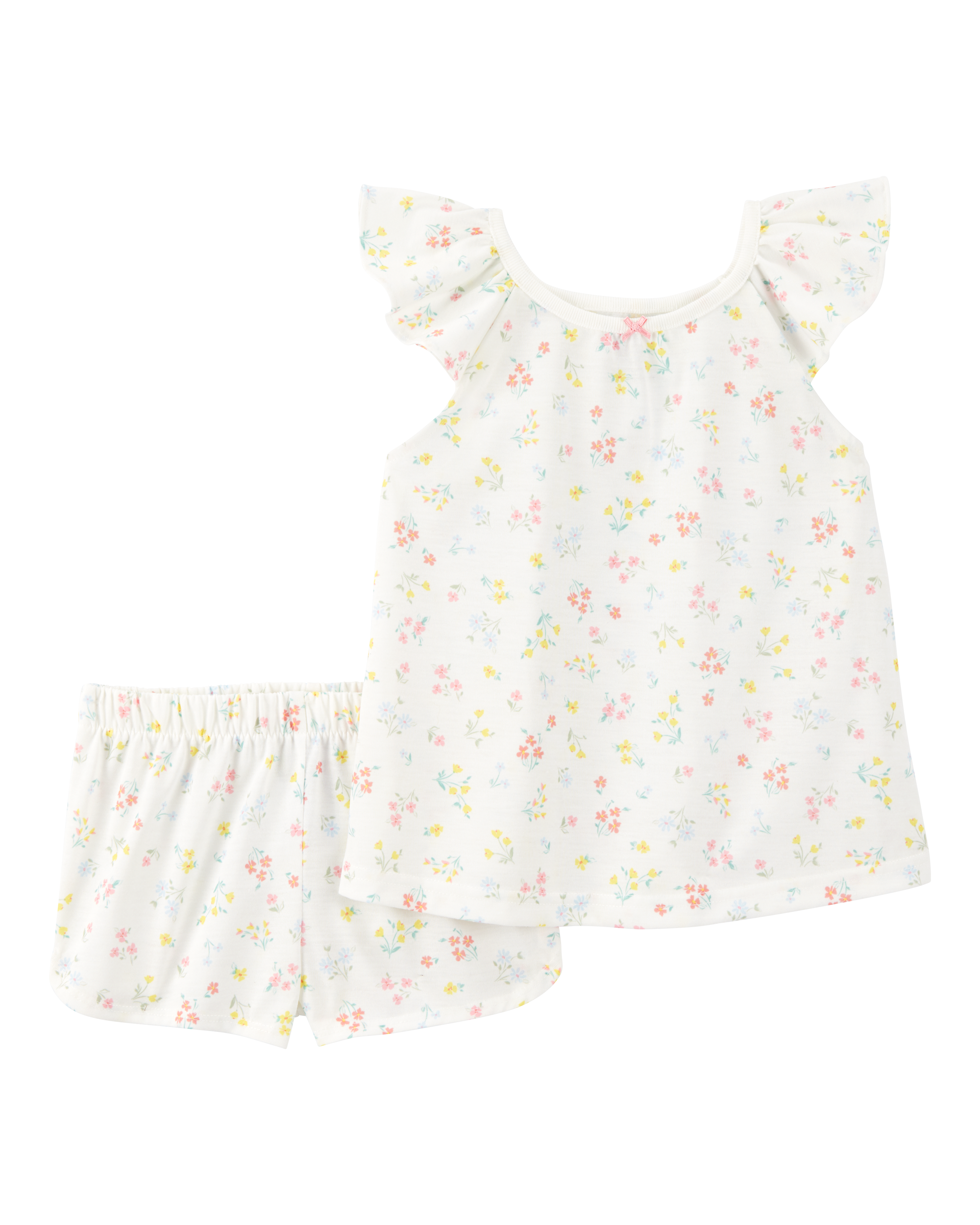 Toddler Girl Floral Loose Fit 2-Piece Pyjamas - White
