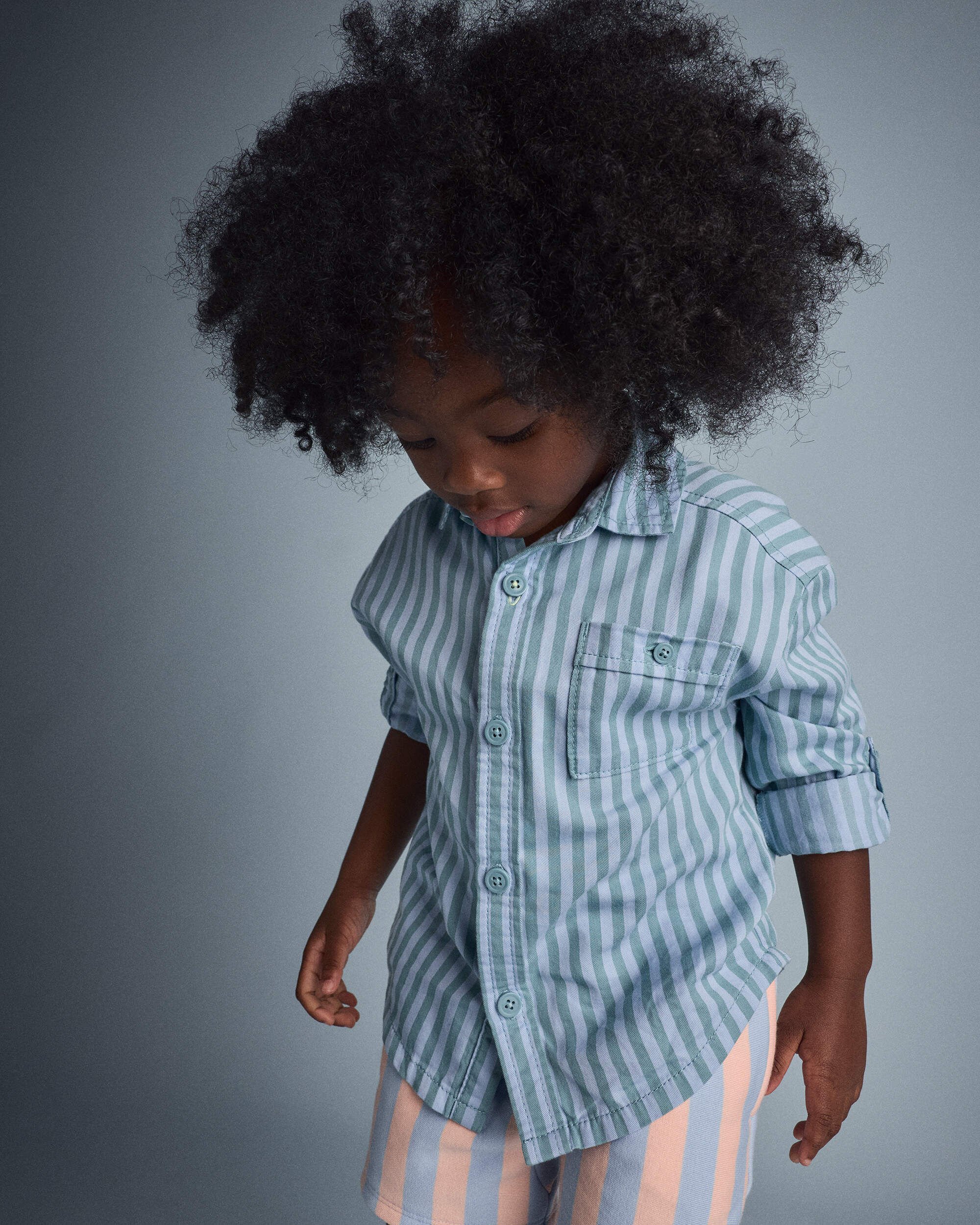 Toddler Boy Button-Down Long-Sleeve Shirt Stripes