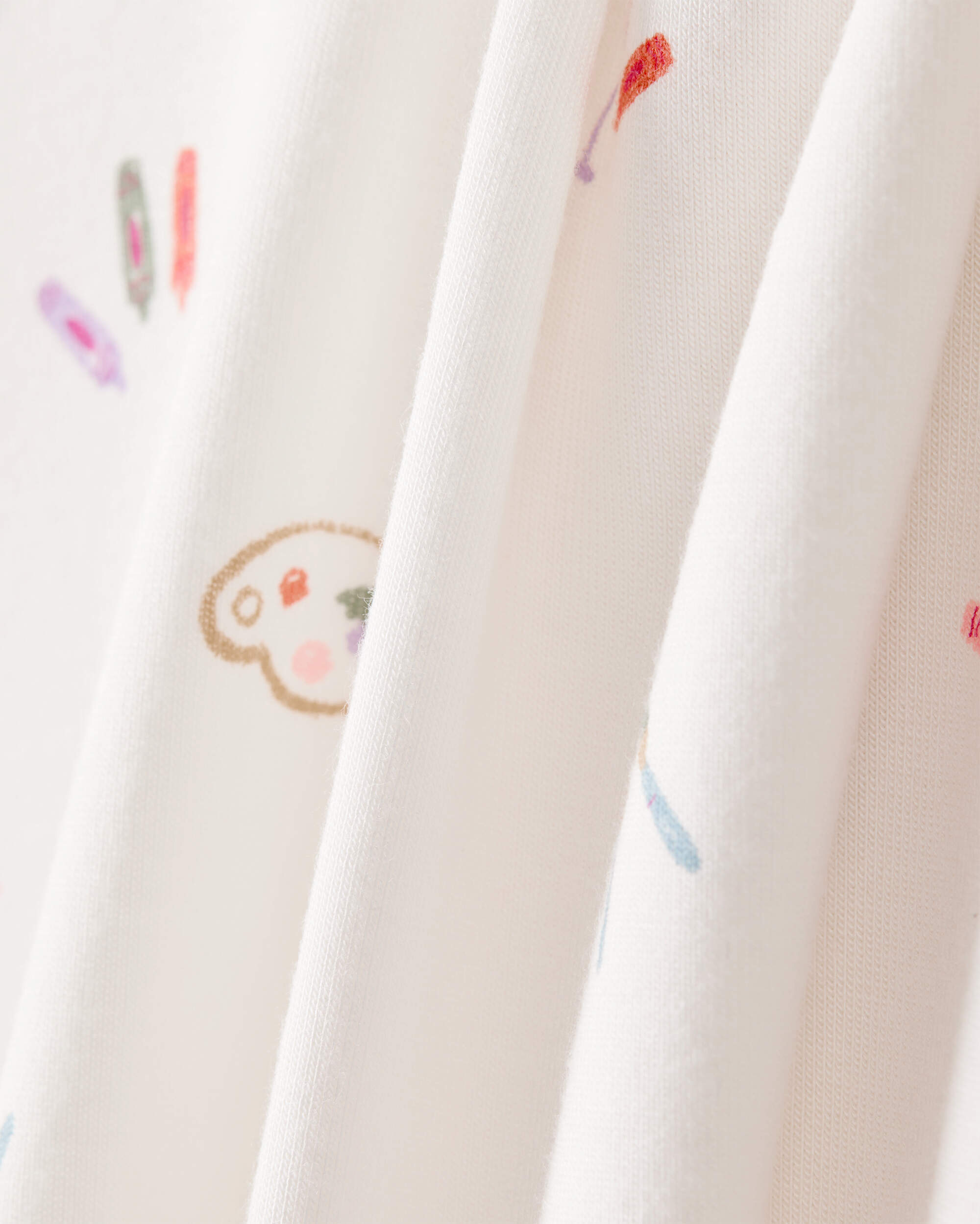 Baby Girl Painting & colouring Print PurelySoft Long-Sleeve 2-Way Zip 1-Piece pyjamas - Ivory