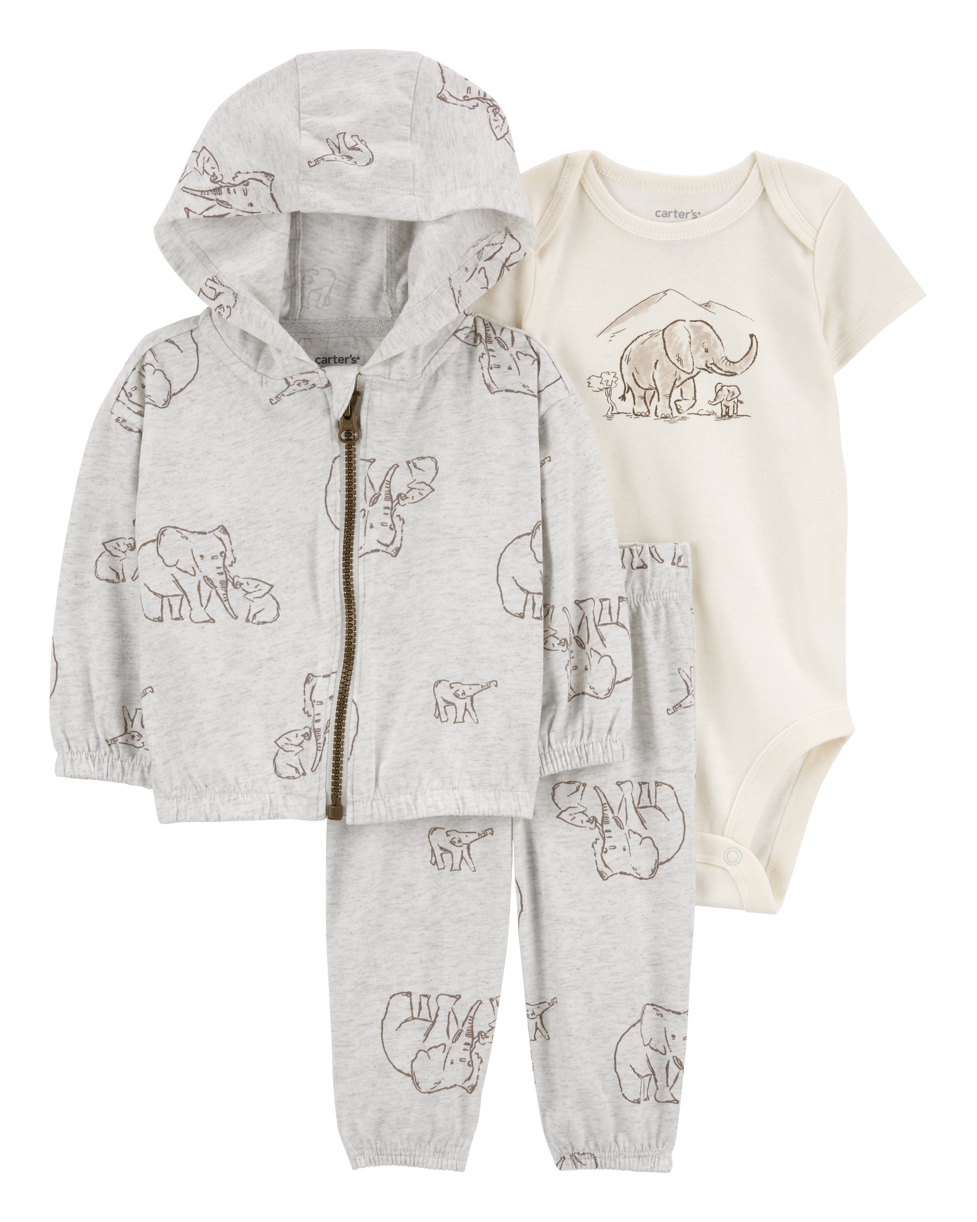Baby 3-Piece Elephant Little Jacket Set
