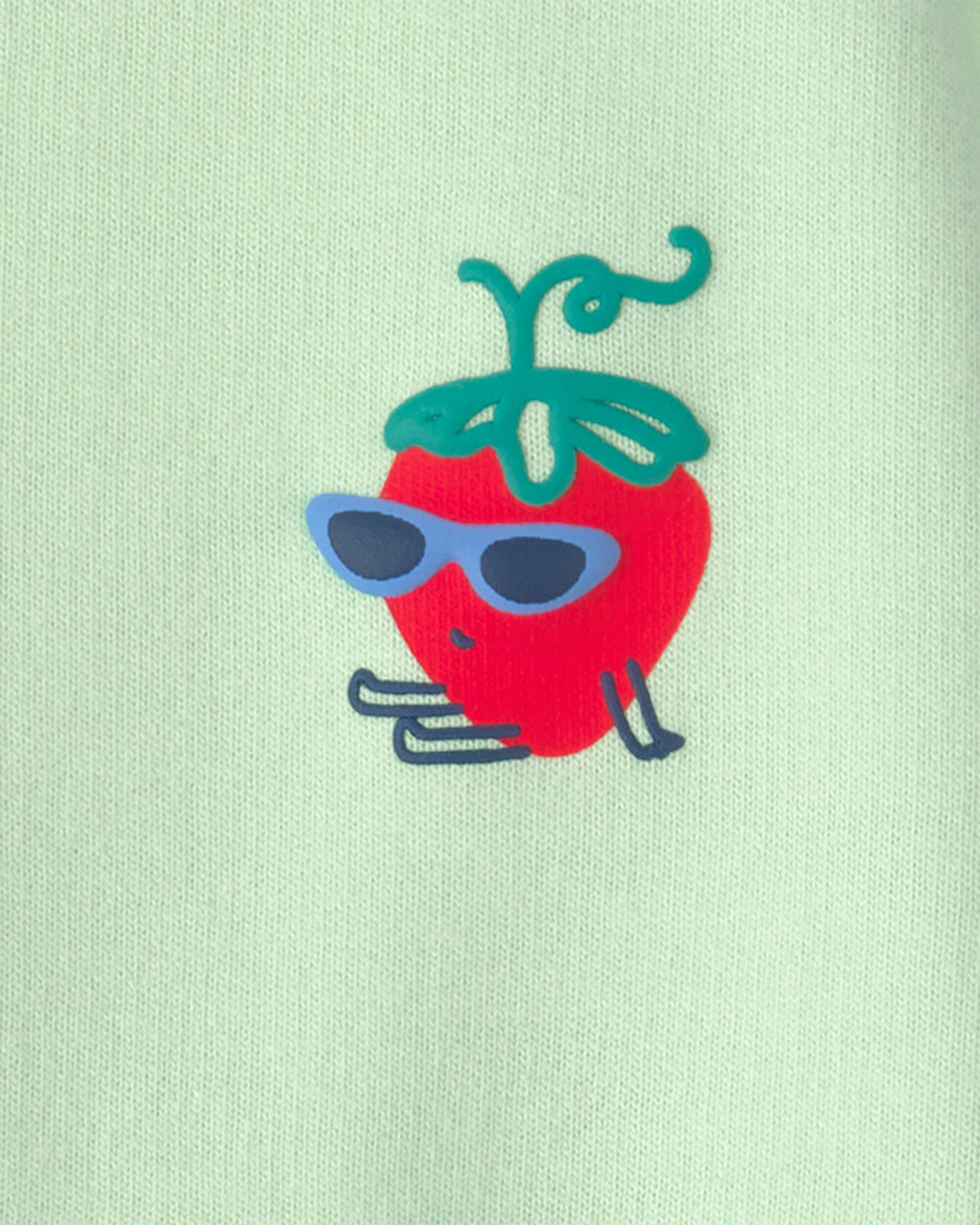 Baby Girl Strawberry French Terry Pullover Sweatshirt - Green