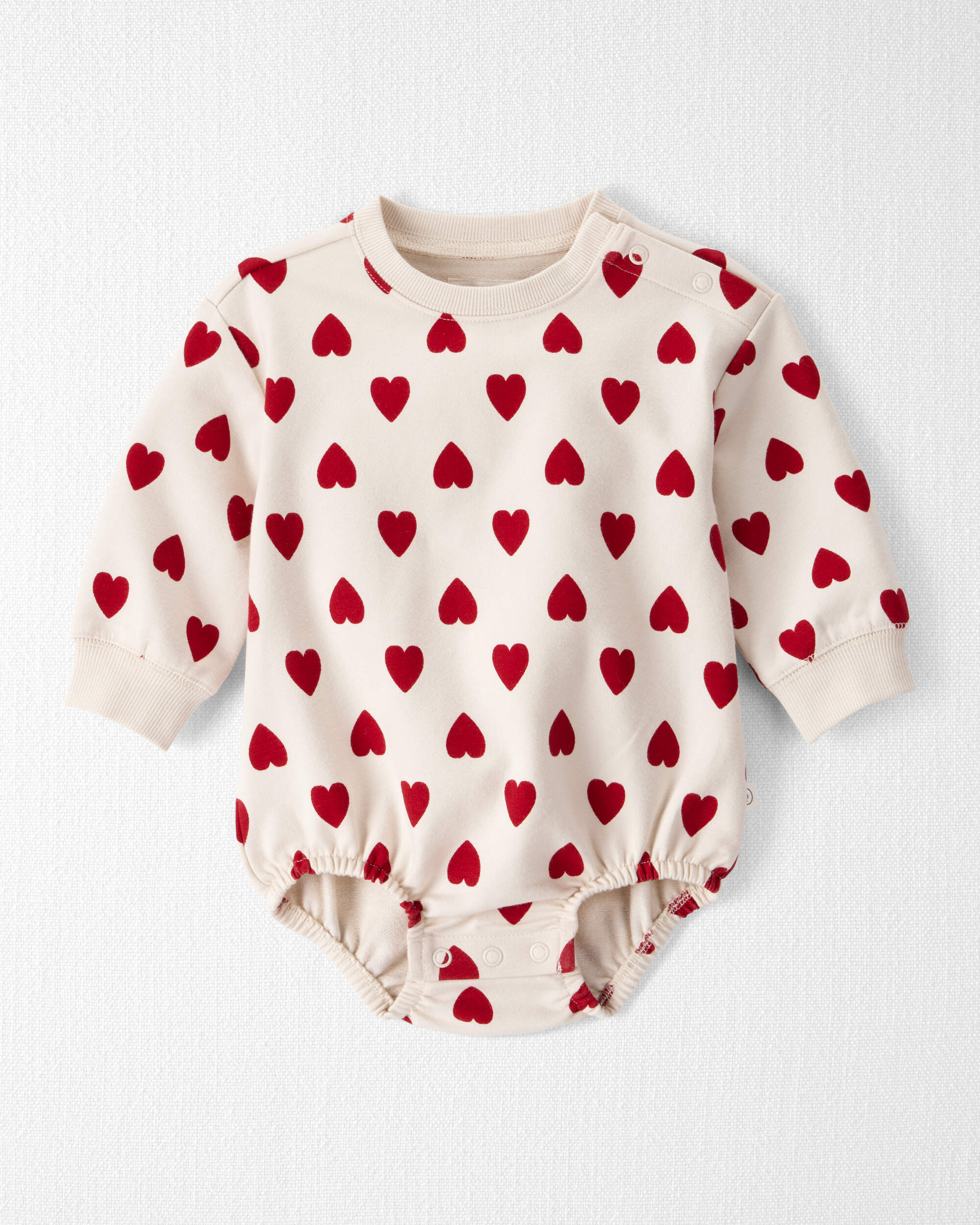 Baby Organic Cotton Bubble Forever Hearts Print
