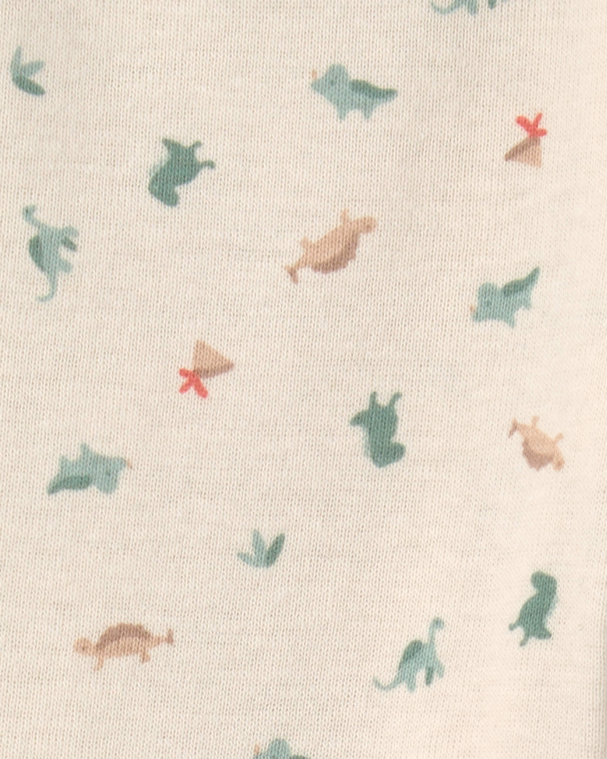 Baby Boy 4-Piece Dinosaur Outfit Set - Green/Ivory