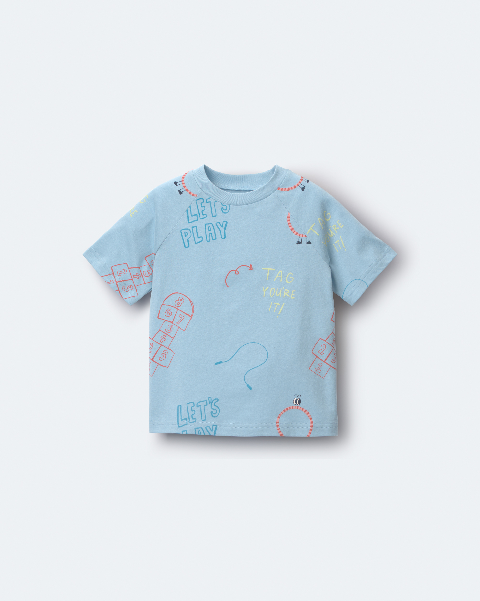 Toddler 'Let's Play' Raglan Relaxed Tee - Blue, , hi-res