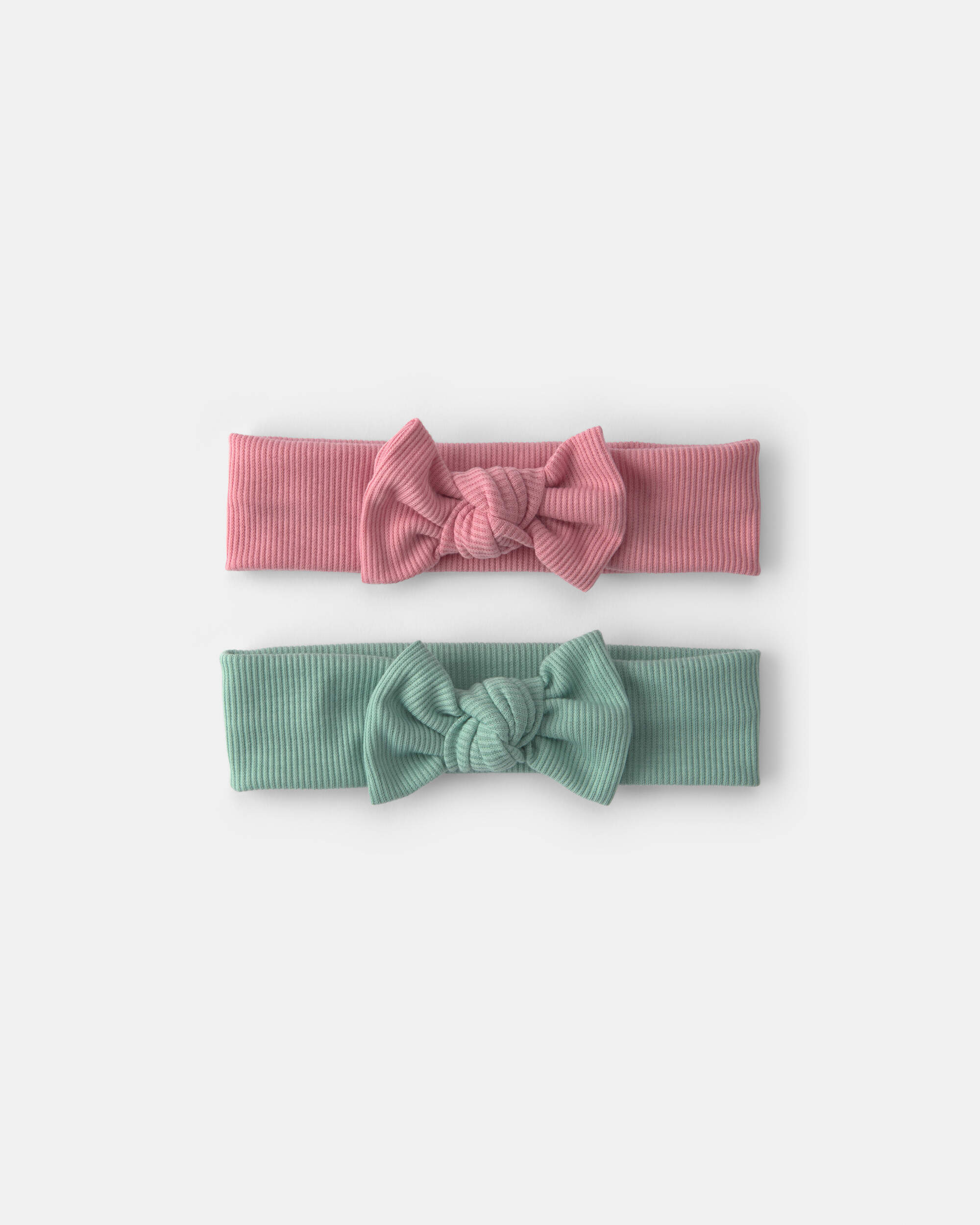 Baby Girl 2-Pack Bow Headwraps - Green/Pink