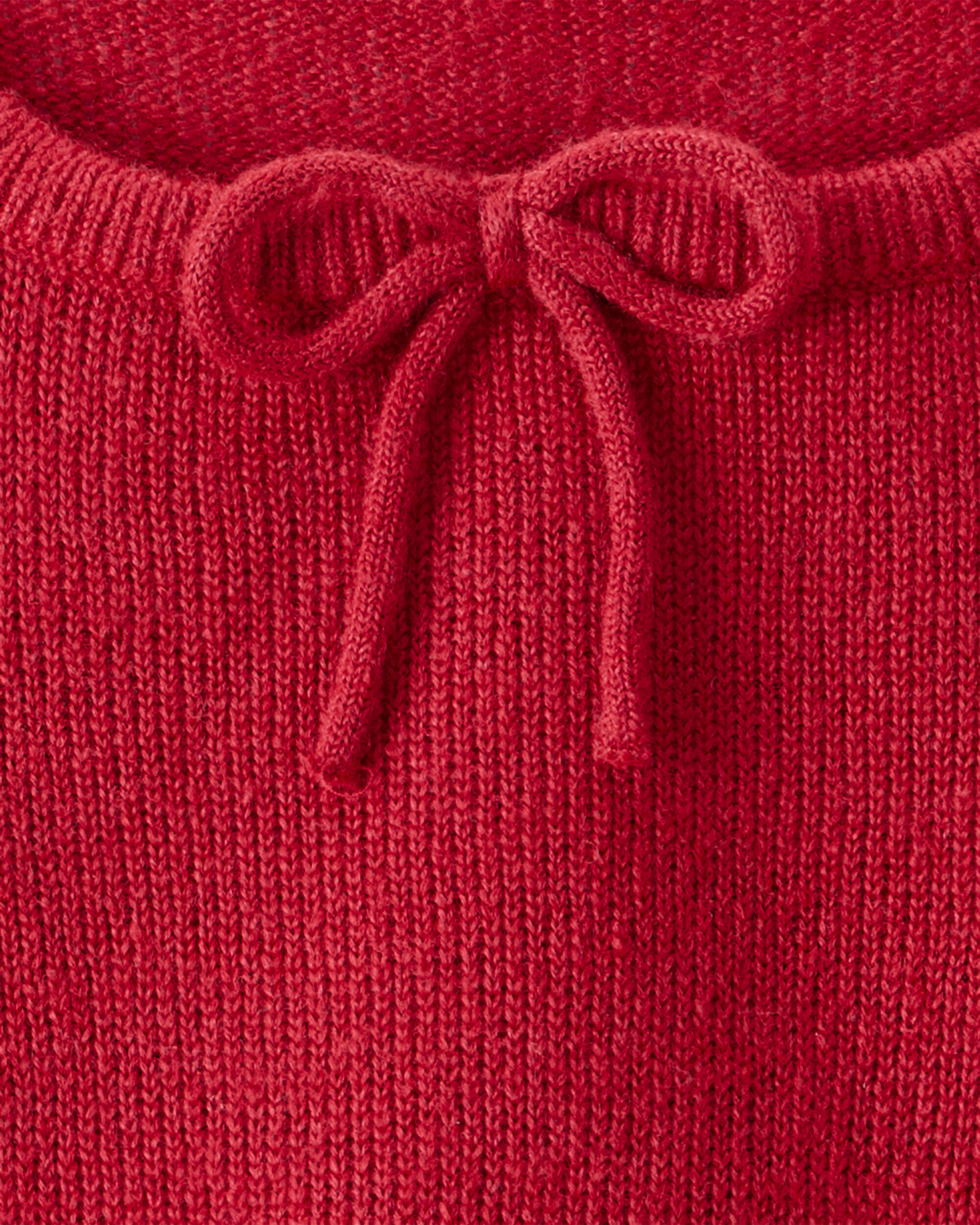 Girls Bow Long-Sleeve Sweater - Red