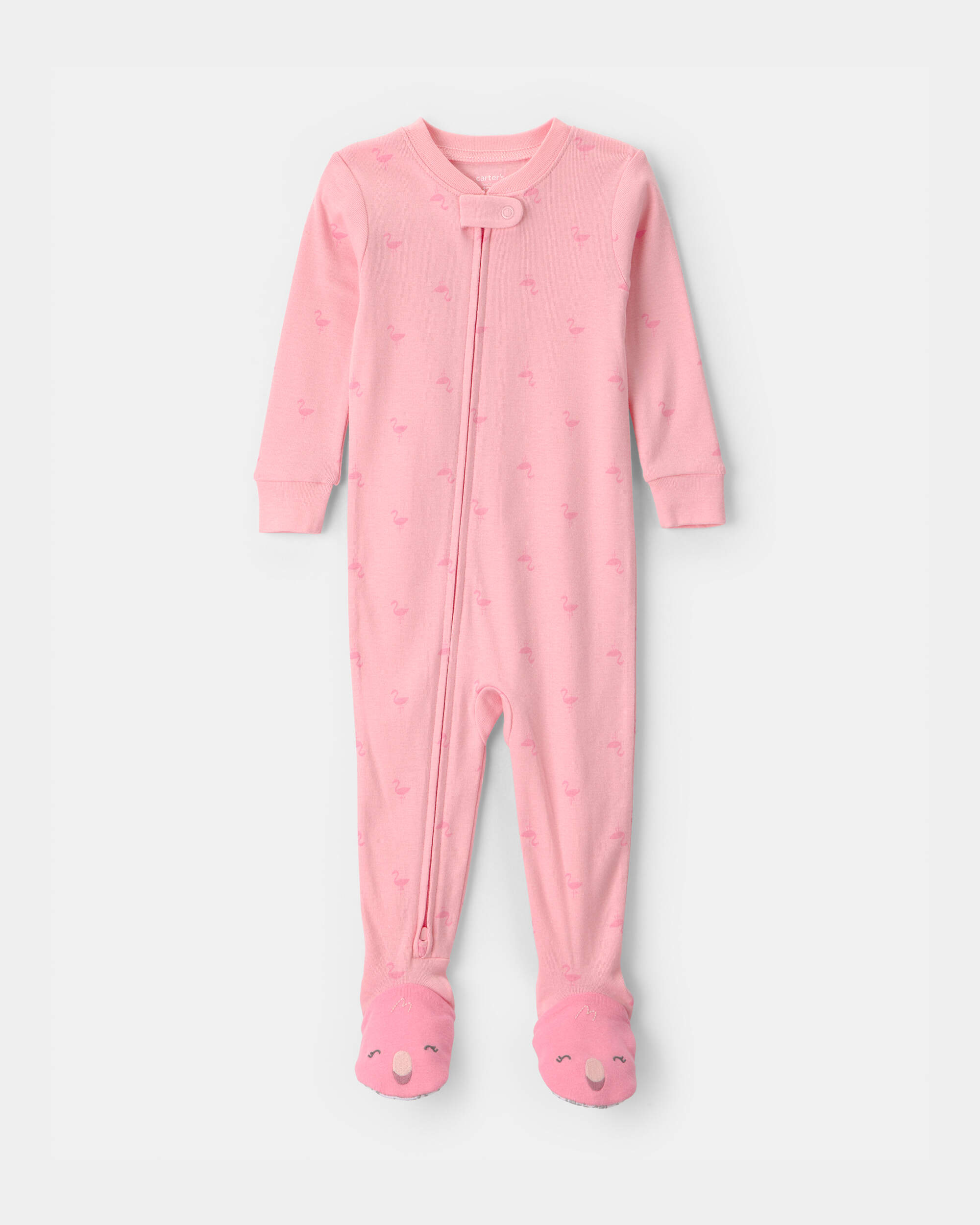 Baby Girl Flamingo 100% Cotton Snug Fit 1-Piece pyjama - Pink