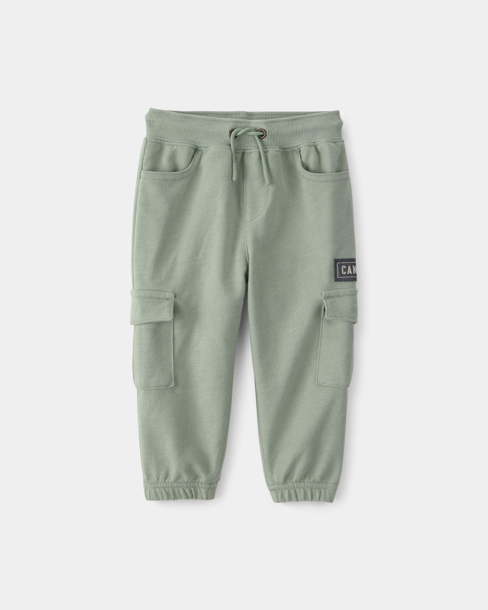 Baby Boy 'Camp Dino' French Terry Cargo Joggers - Green