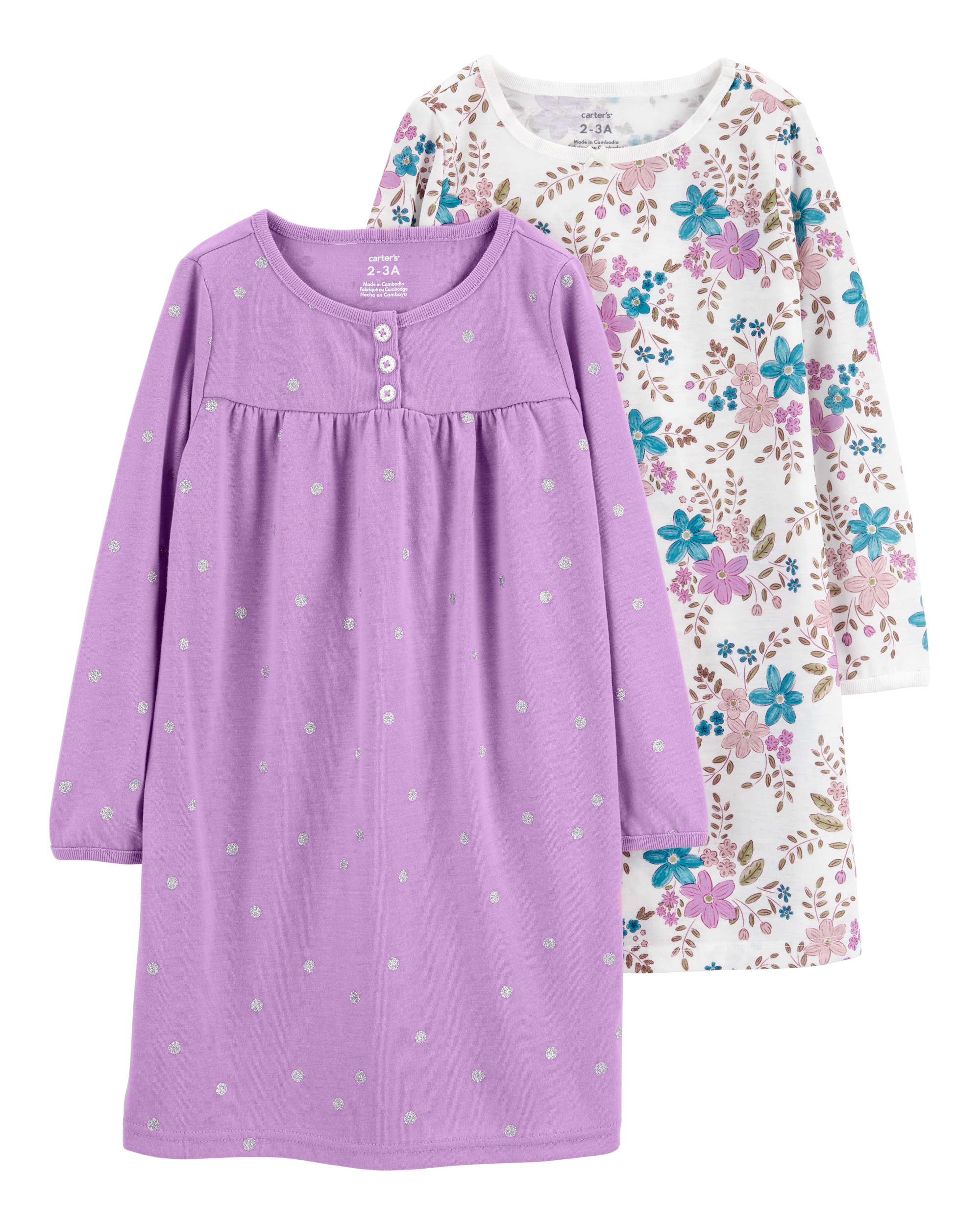 Kid 2-Pack Floral Nightgowns