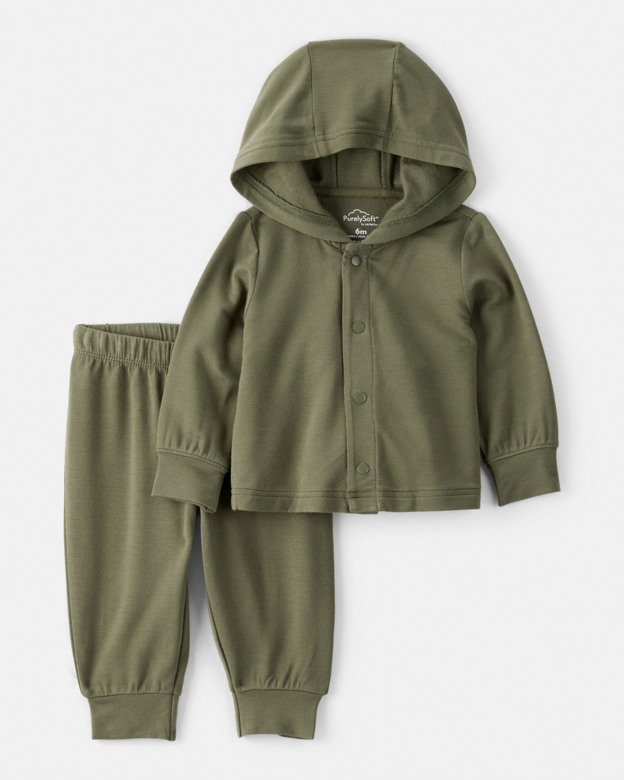 Baby Boy 2-Piece PurelySoft Long-Sleeve Tee & Pant Set - Green