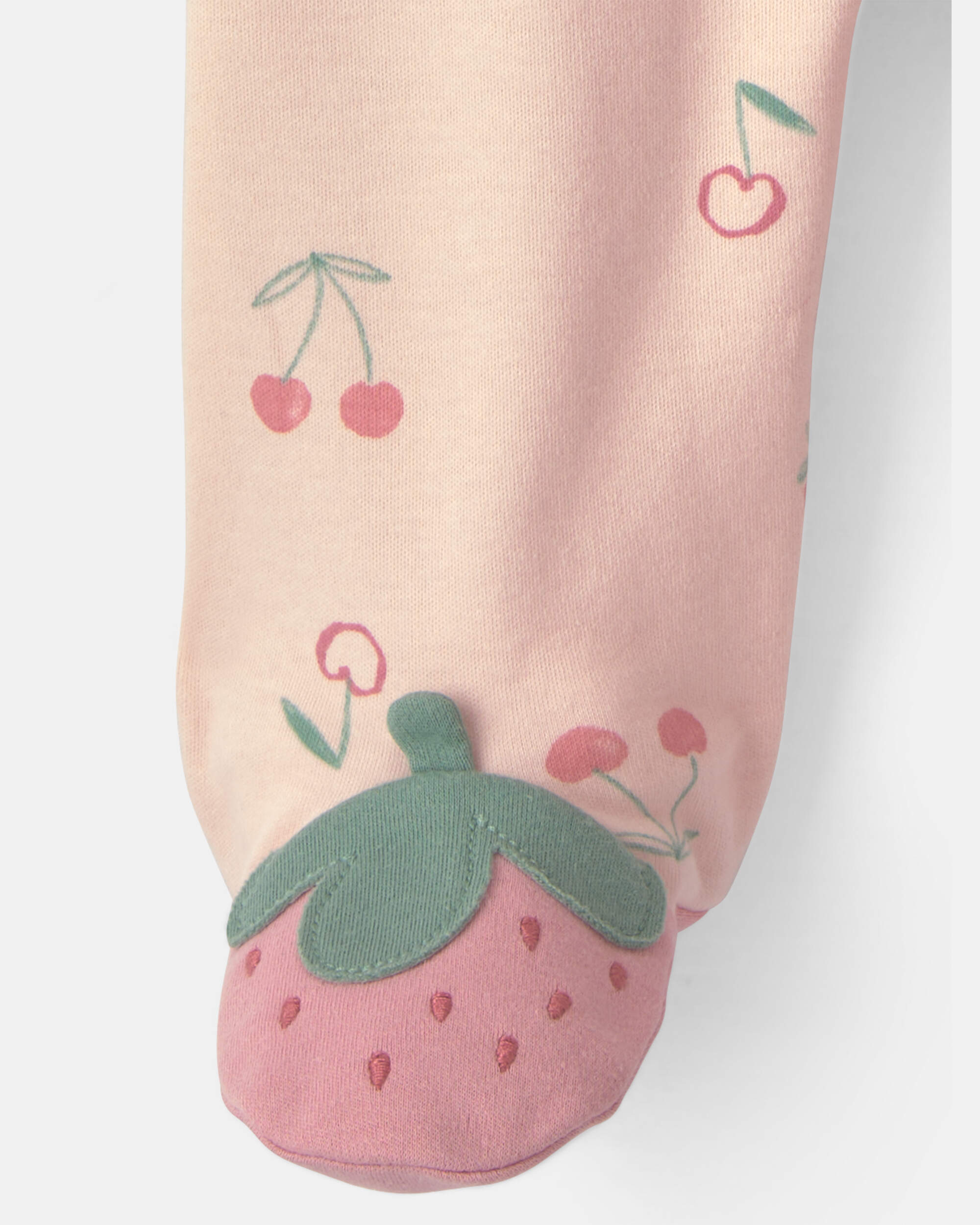 Baby Girl Strawberry Snug Fit Sleeper- Pink