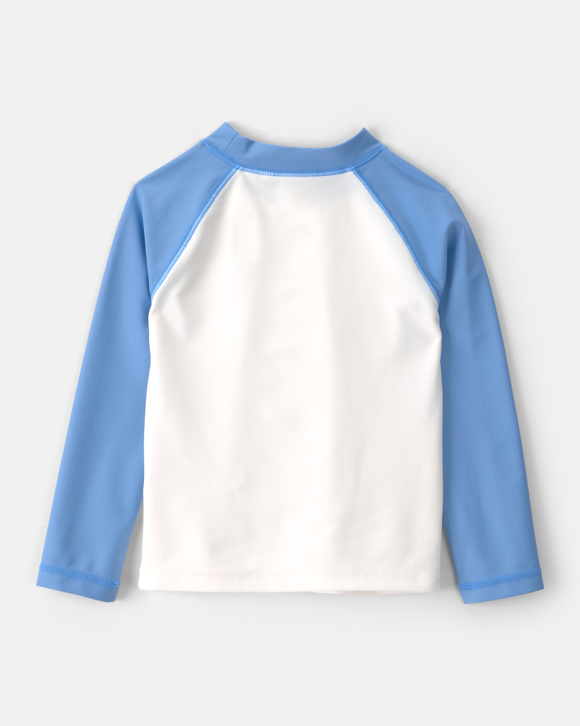 Toddler Boy 2-Piece Long-Sleeve Rashguard & Sailboat Swim Trunks Set - Blue/White