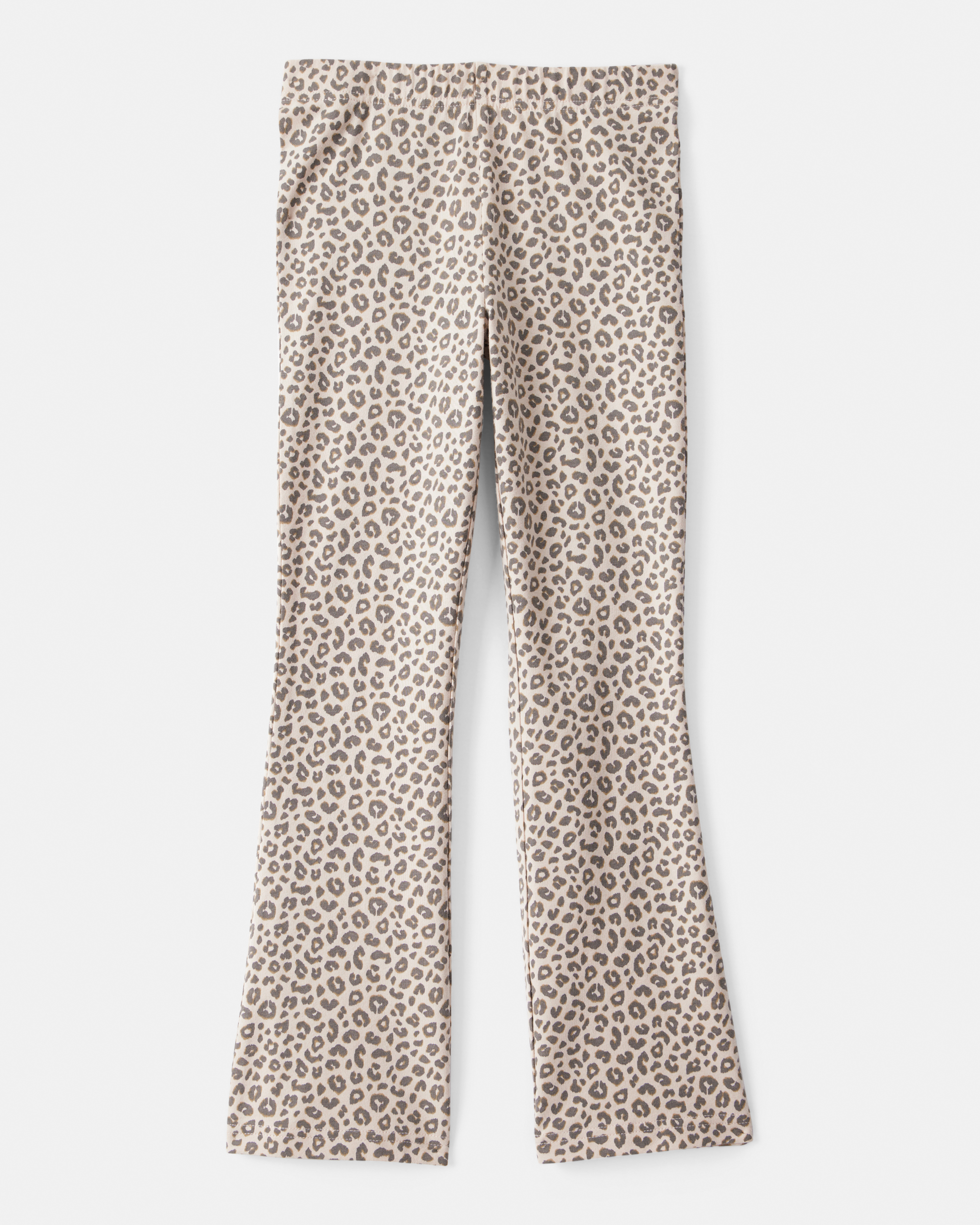 Girls Cotton Leopard Stretch Flare Leggings