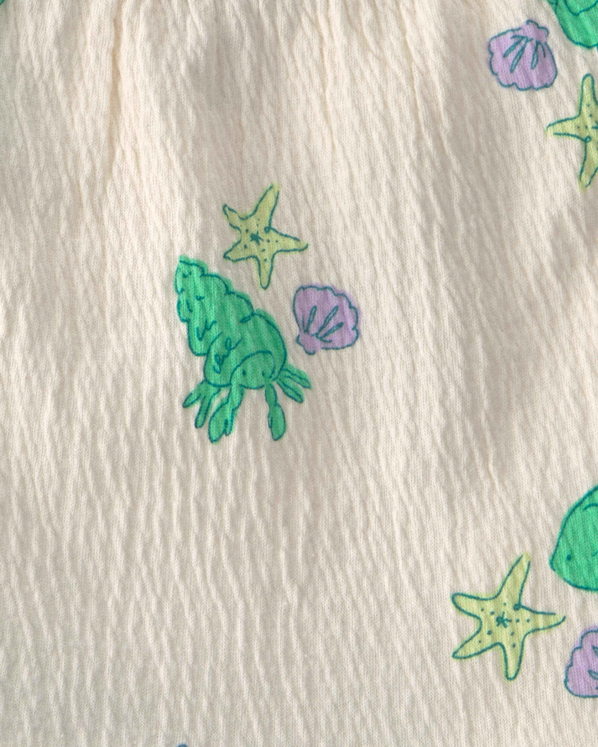 Baby Girl 2-Piece Fish Ruffle Top & Short Set - Green/White