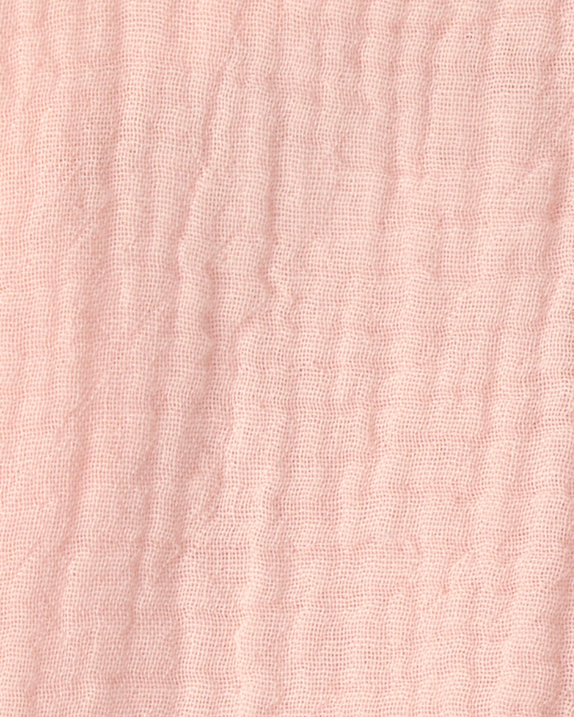 Baby Girl Gauze Sleeveless Shortall Pink