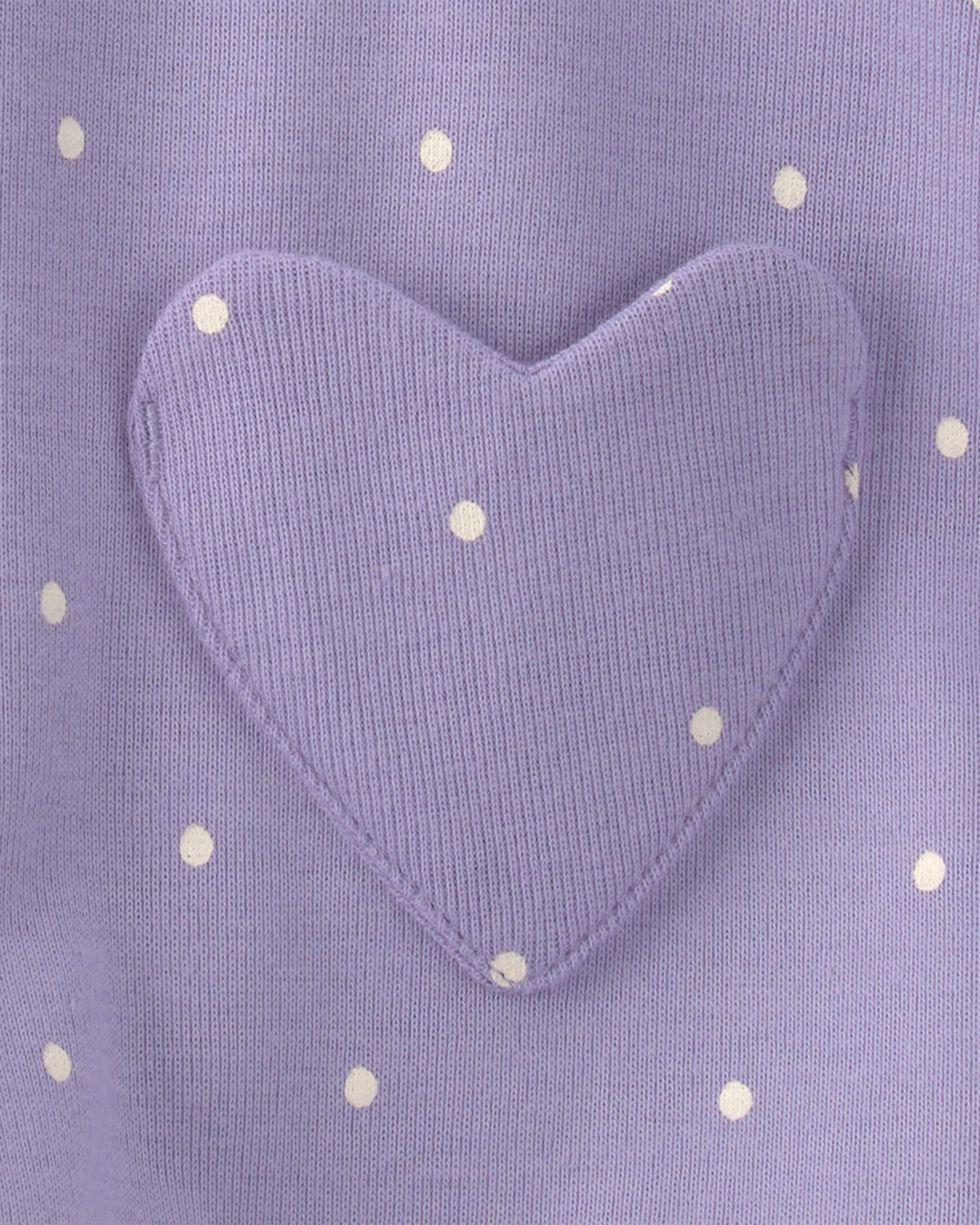 Baby Girl Polka Dots Sleeveless Romper - Purple