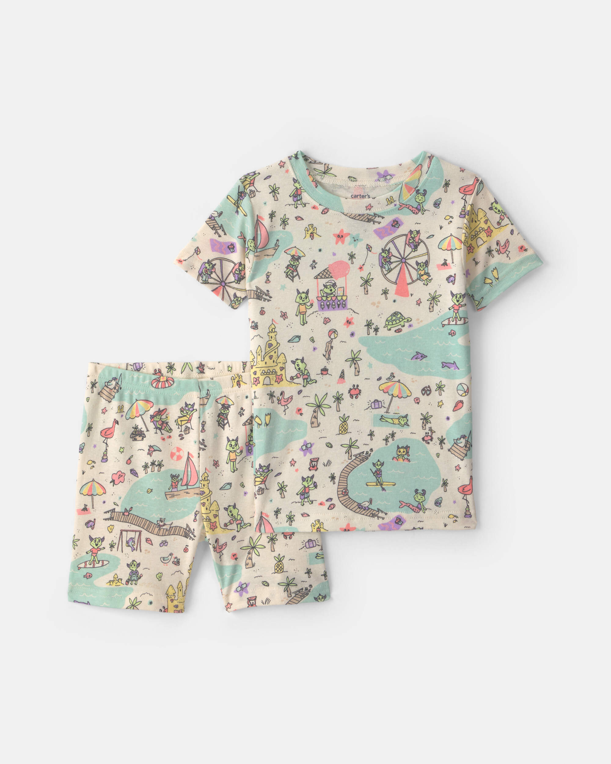 Toddler Girl 2-Piece Monster pyjama Set