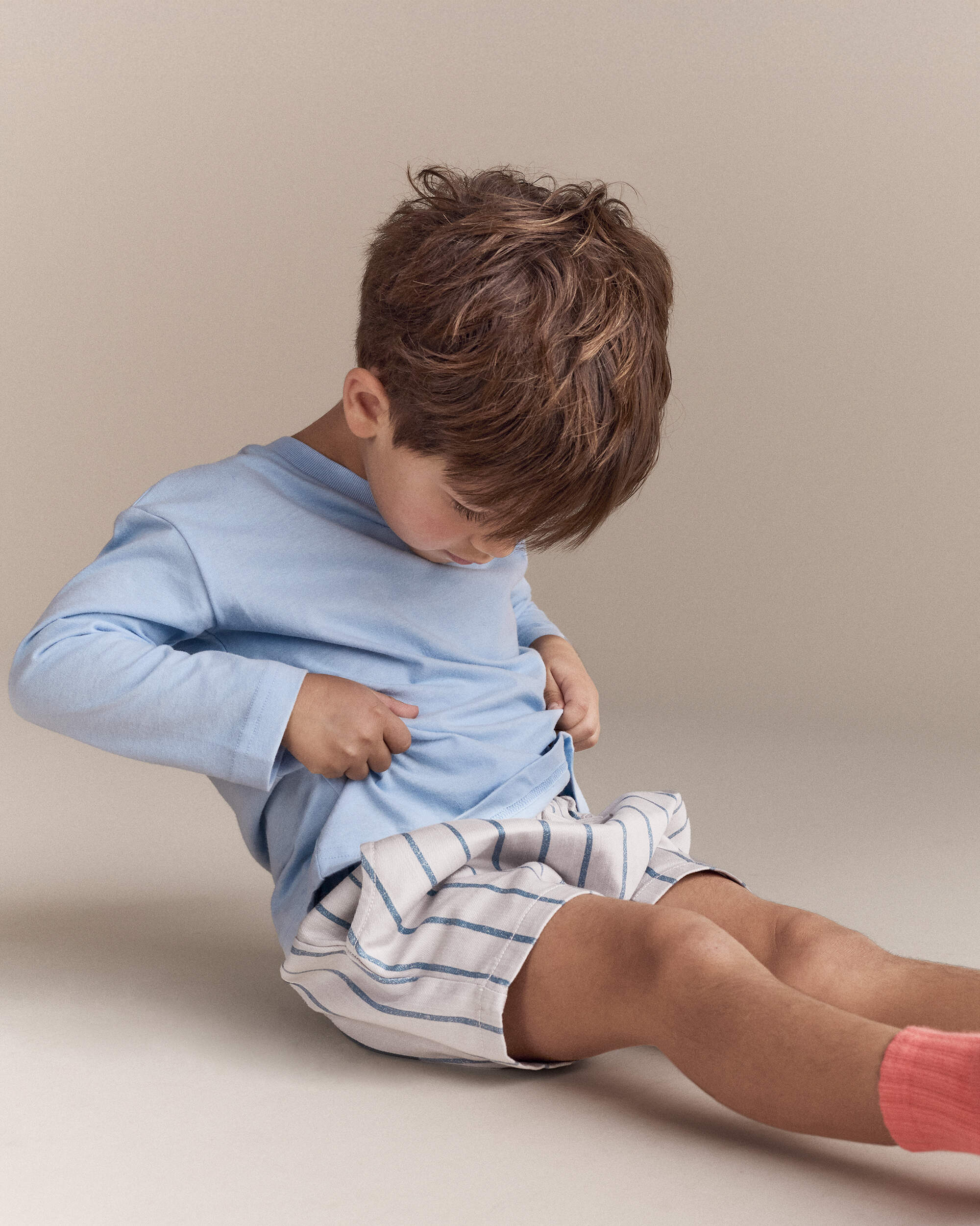 Toddler Pizza Long-Sleeve Relaxed Tee - Blue