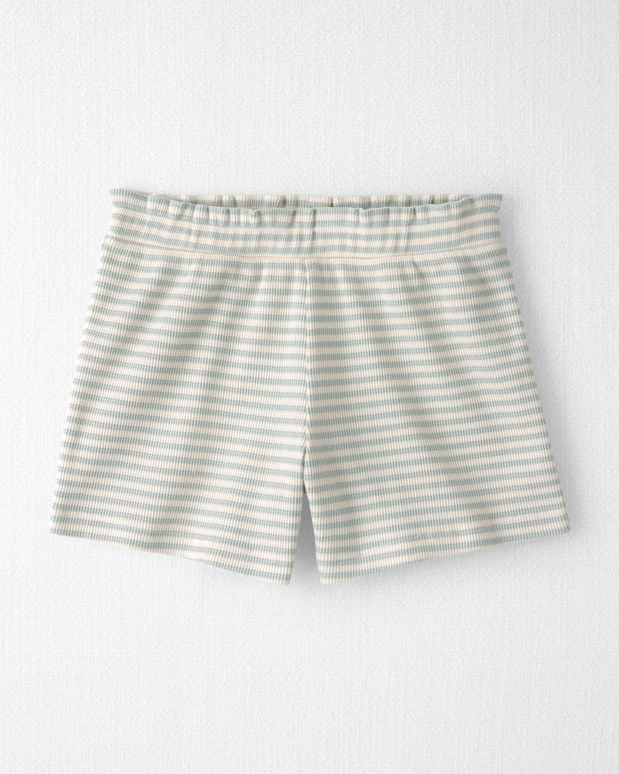 Girls 2-Piece Organic Cotton Waffle Knit Top & Short Set Stripes
