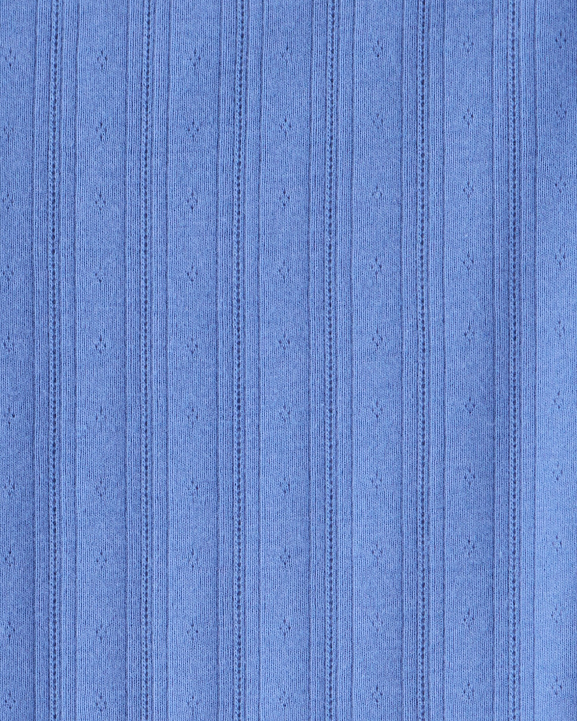 Girls Pointelle Long-Sleeve Top - Blue