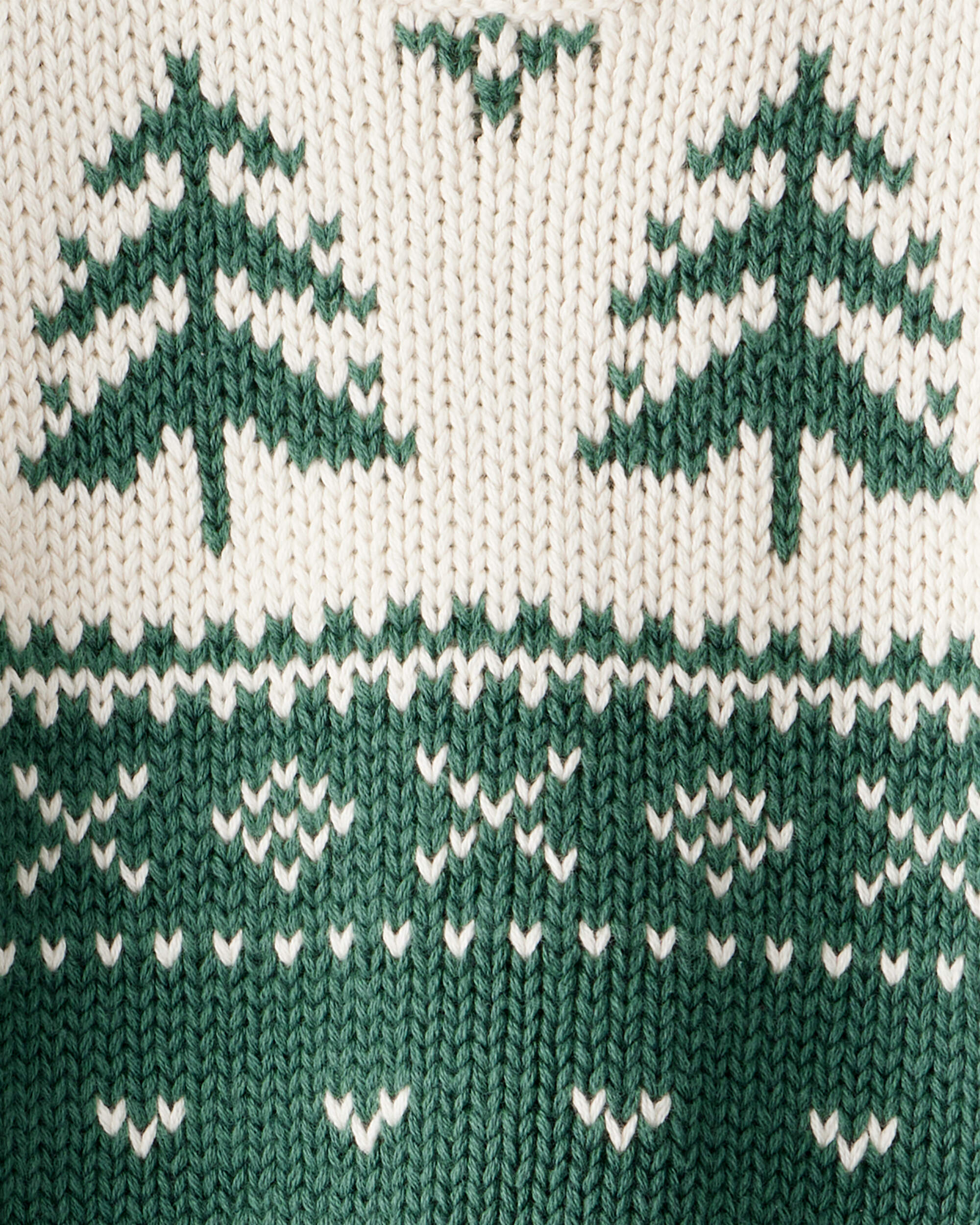 Baby Organic Cotton Evergreen Fair Isle Sweater