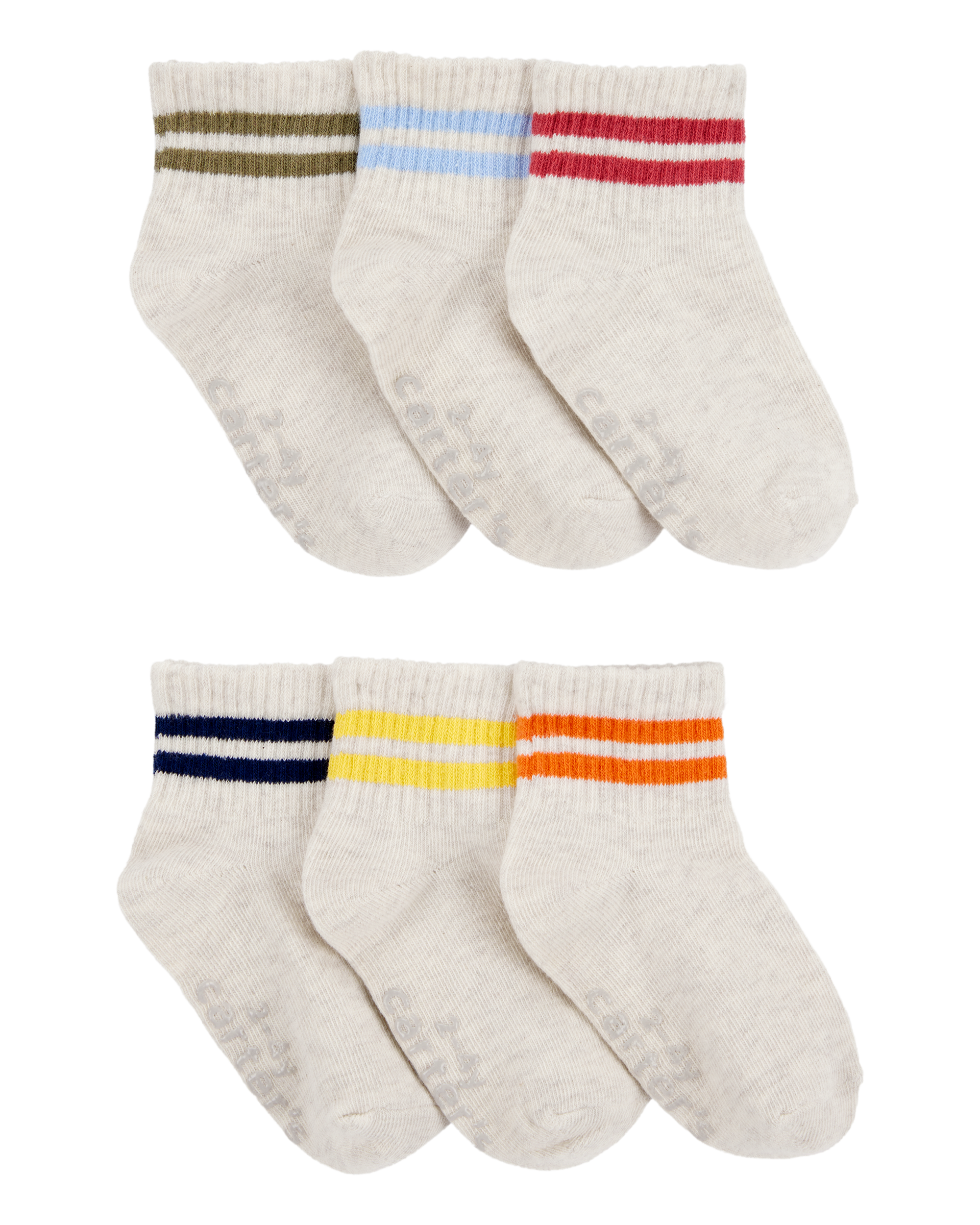 Toddler 6-Pack Striped Ankle Socks