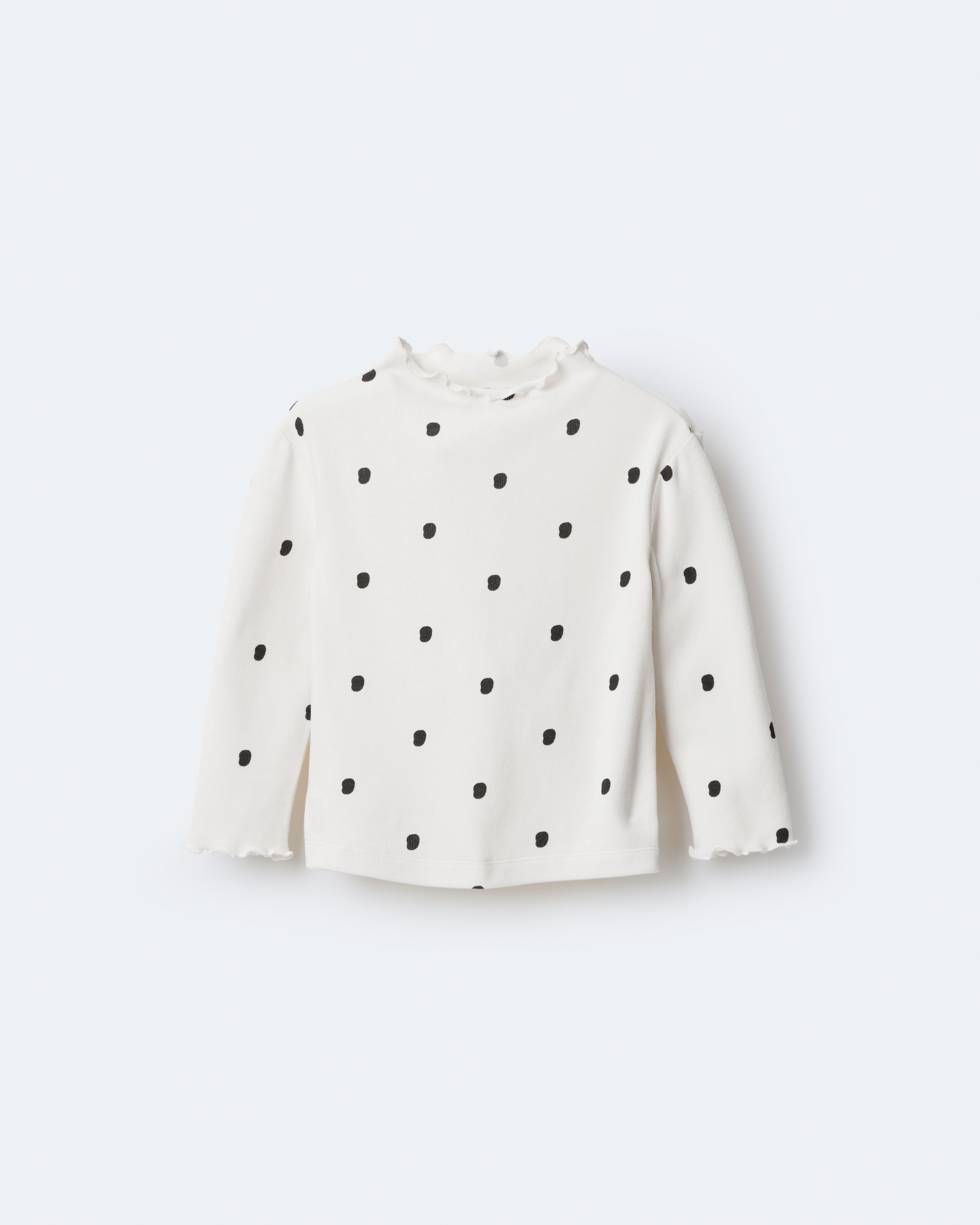 Toddler Girl Polka Dot Mock Neck Long-Sleeve Top - Ivory