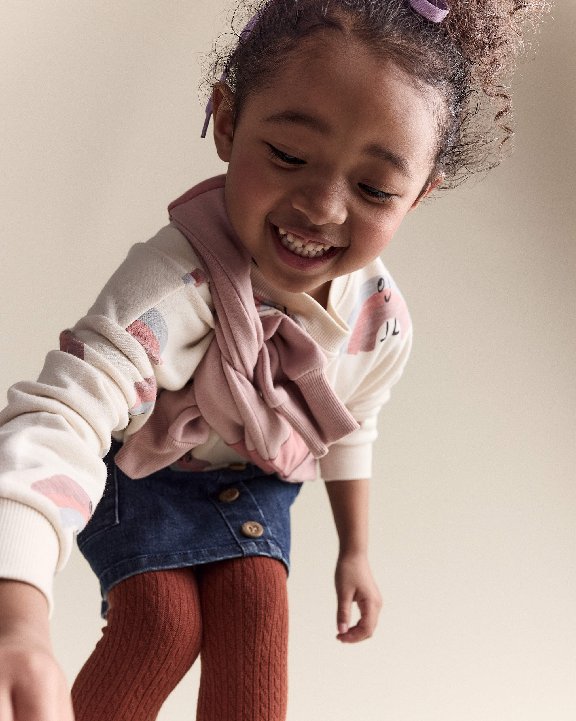 Toddler Girl Denim Skirt with Otter Pockets - Blue