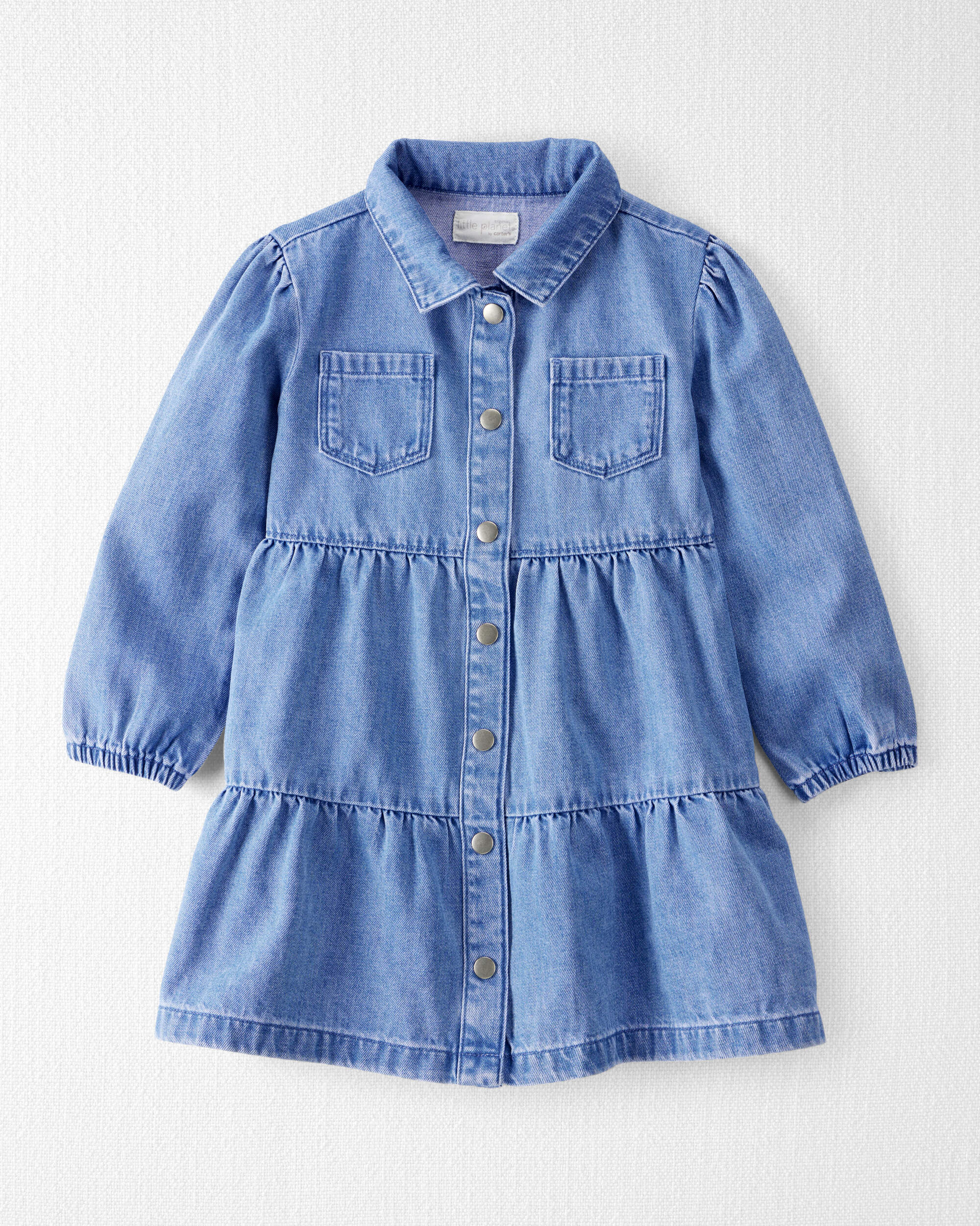 Toddler Girl Organic Cotton Chambray Dress