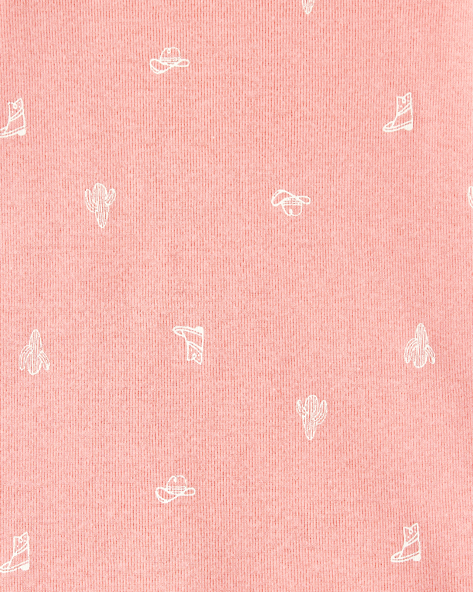 Baby Girl 5-Pack Cowgirl Print Cotton Multipack Bodysuits - White/Blue/Pink