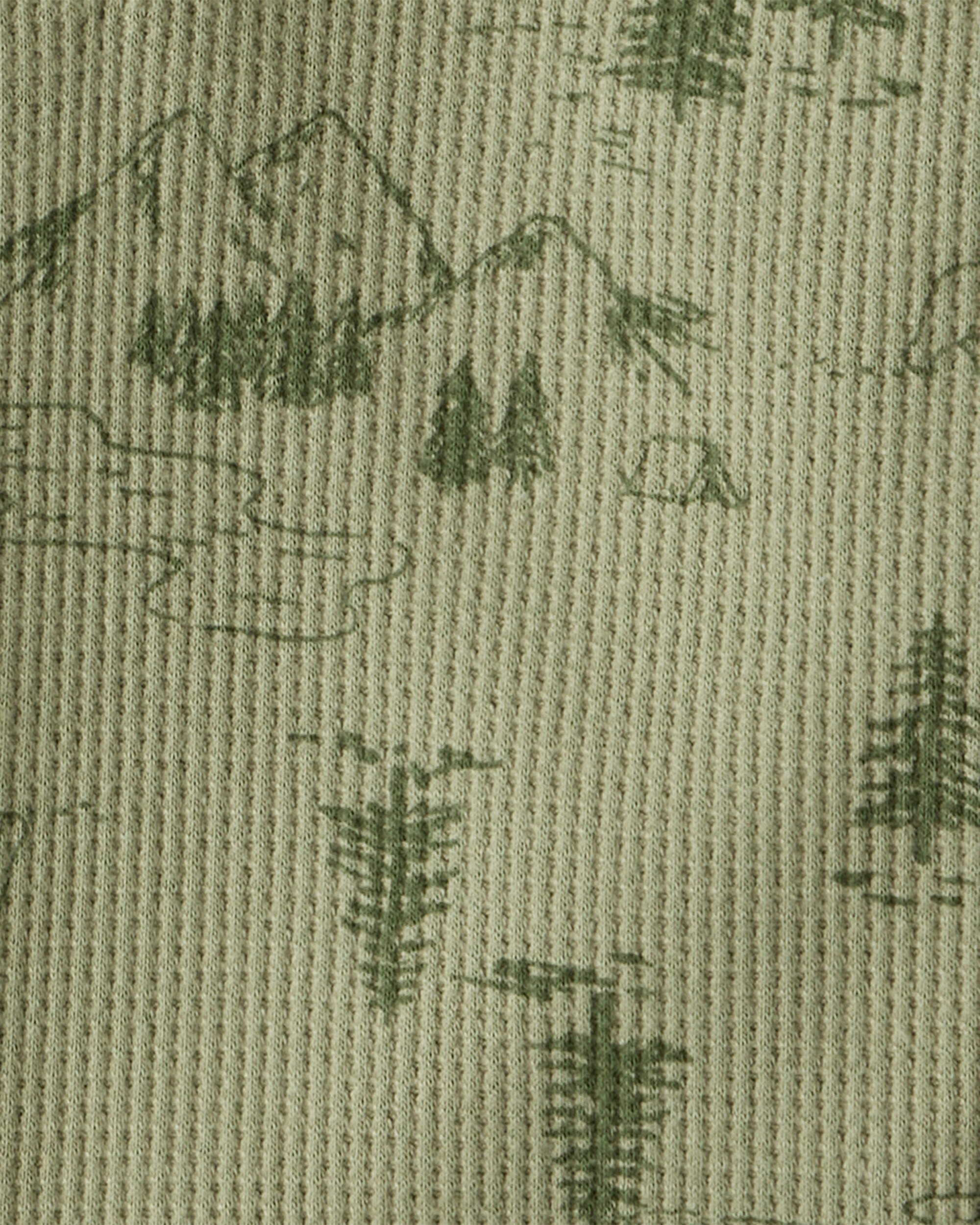 Baby Boy 2-Piece Mountain Thermal Bodysuit & Pant Set - Green