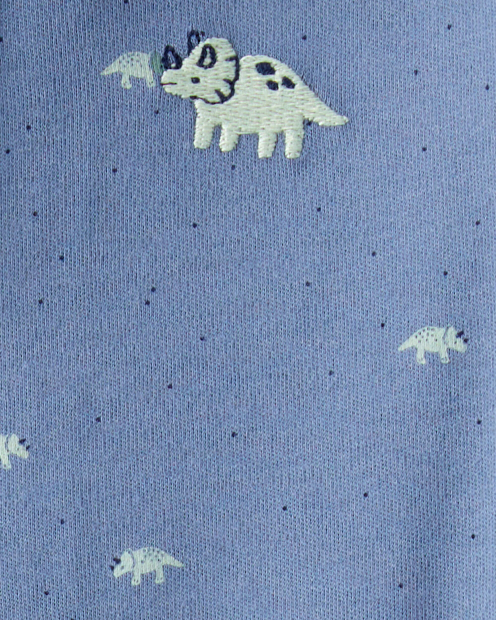 Baby Boy Rhino Print 100% Cotton Long-Sleeve Sleeper - Blue