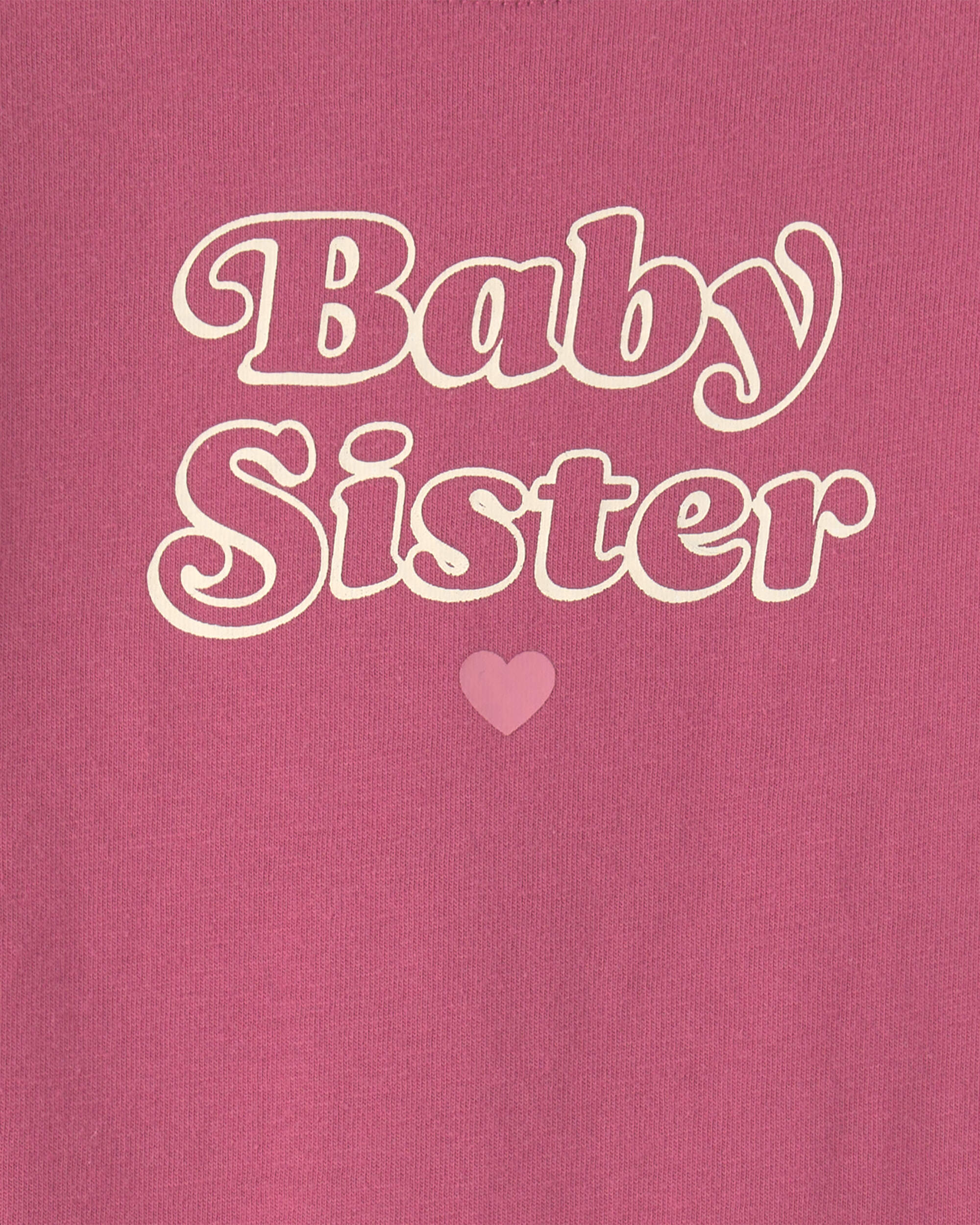 Baby Girl 'Baby Sister' Long-Sleeve Graphic Bodysuit - Pink