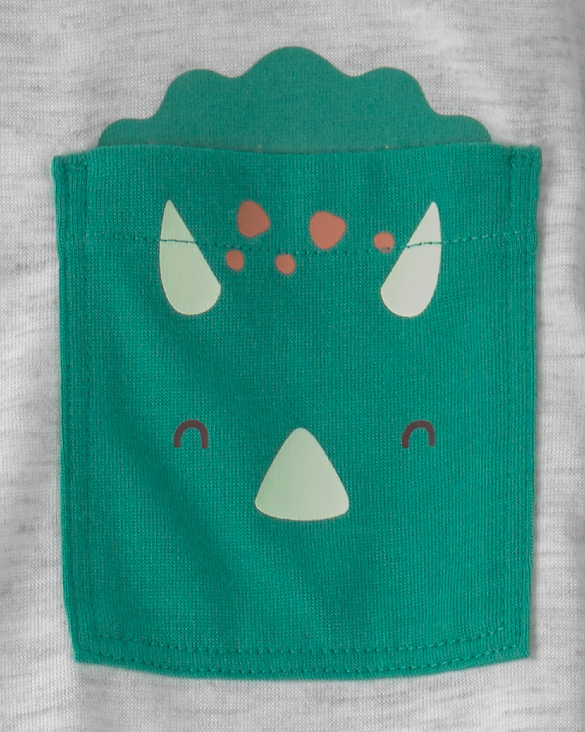 Toddler Boy Dinosaur Loose Fit 2-Piece Pyjama Set - Green/Grey