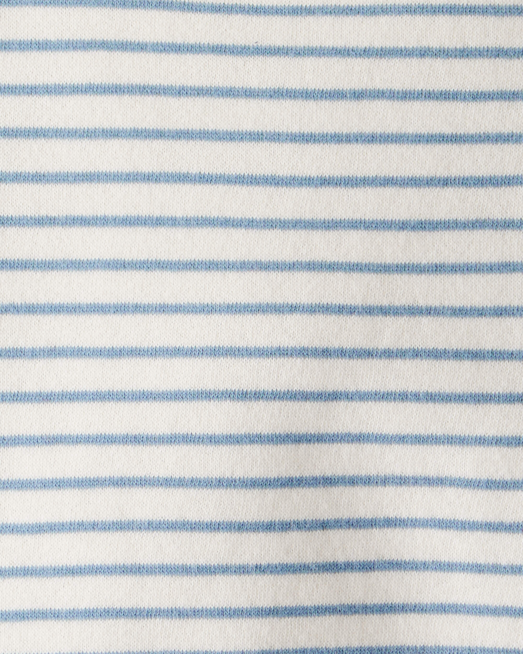 Baby Boy Stripe Fleece Pullover Sweatshirt - Blue